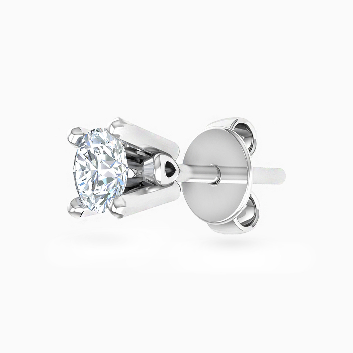 18K Gold Diamond Stud Earrings - 3