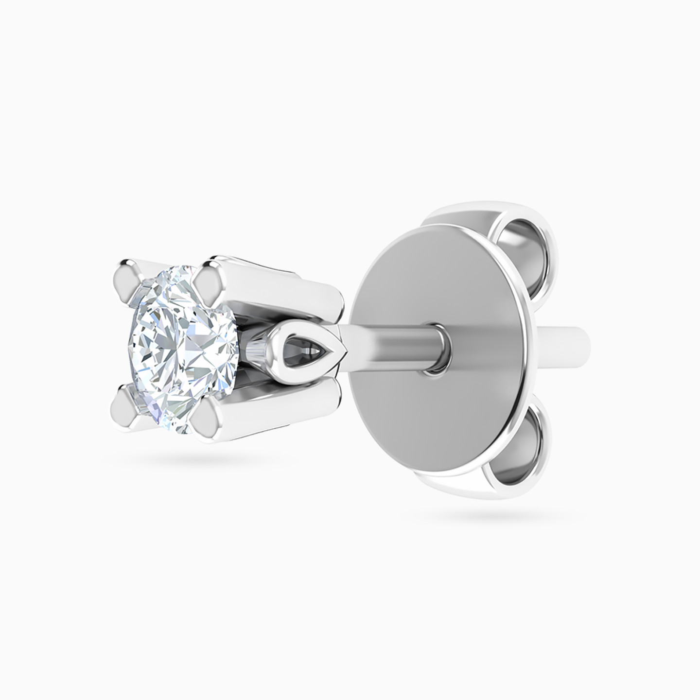 18K Gold Diamond Stud Earrings - 3