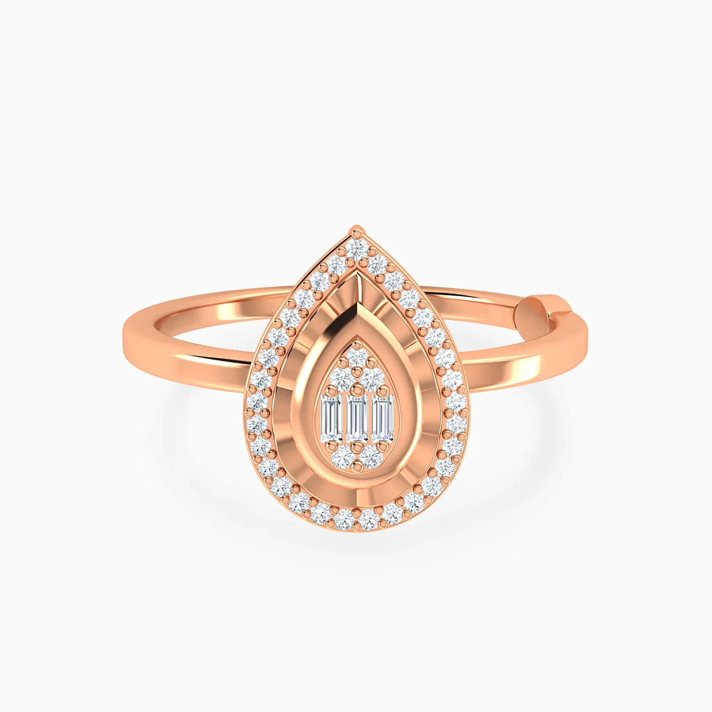 Sculpted Teardrop Diamond Ring in 18K Gold Sculpted Teardrop Diamond Ring in 18K Gold
