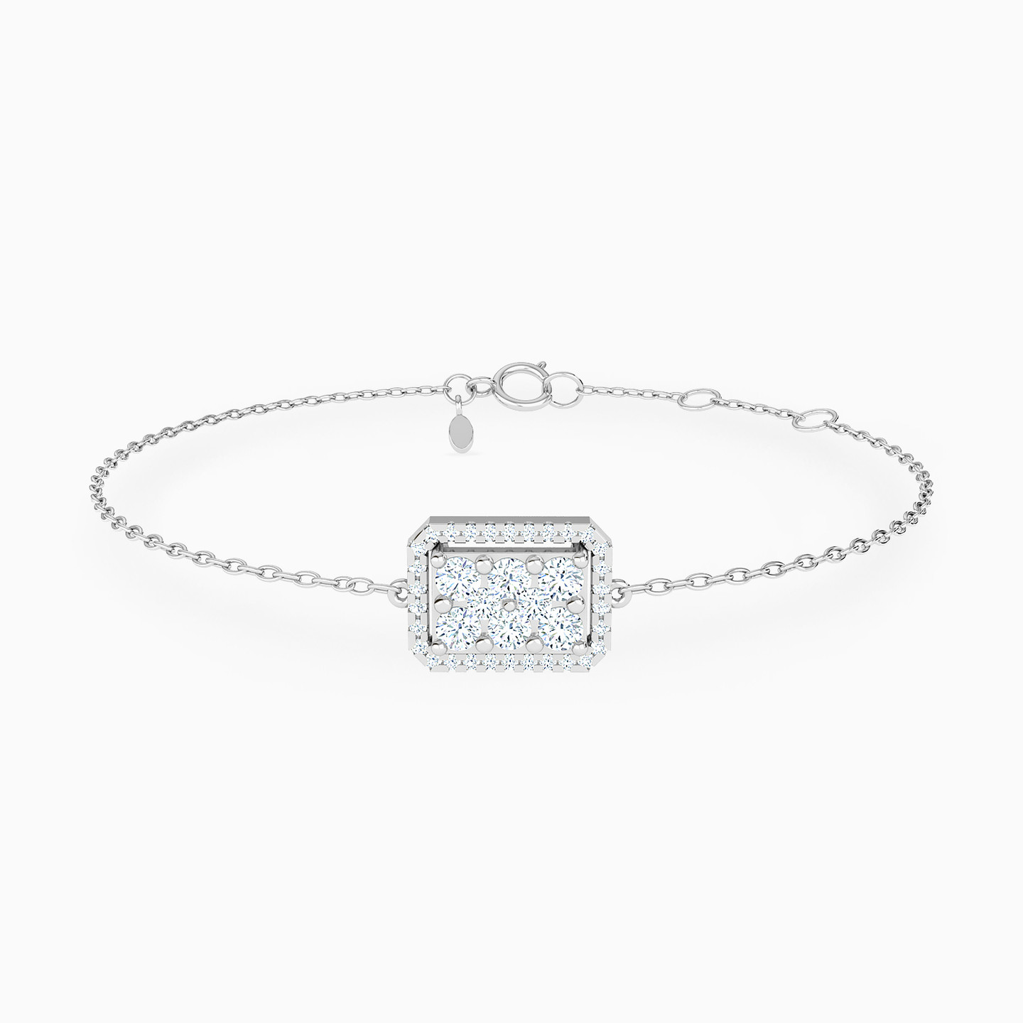 Rectangle Diamond Chain Bracelet in 18K Gold Rectangle Diamond Chain Bracelet in 18K Gold