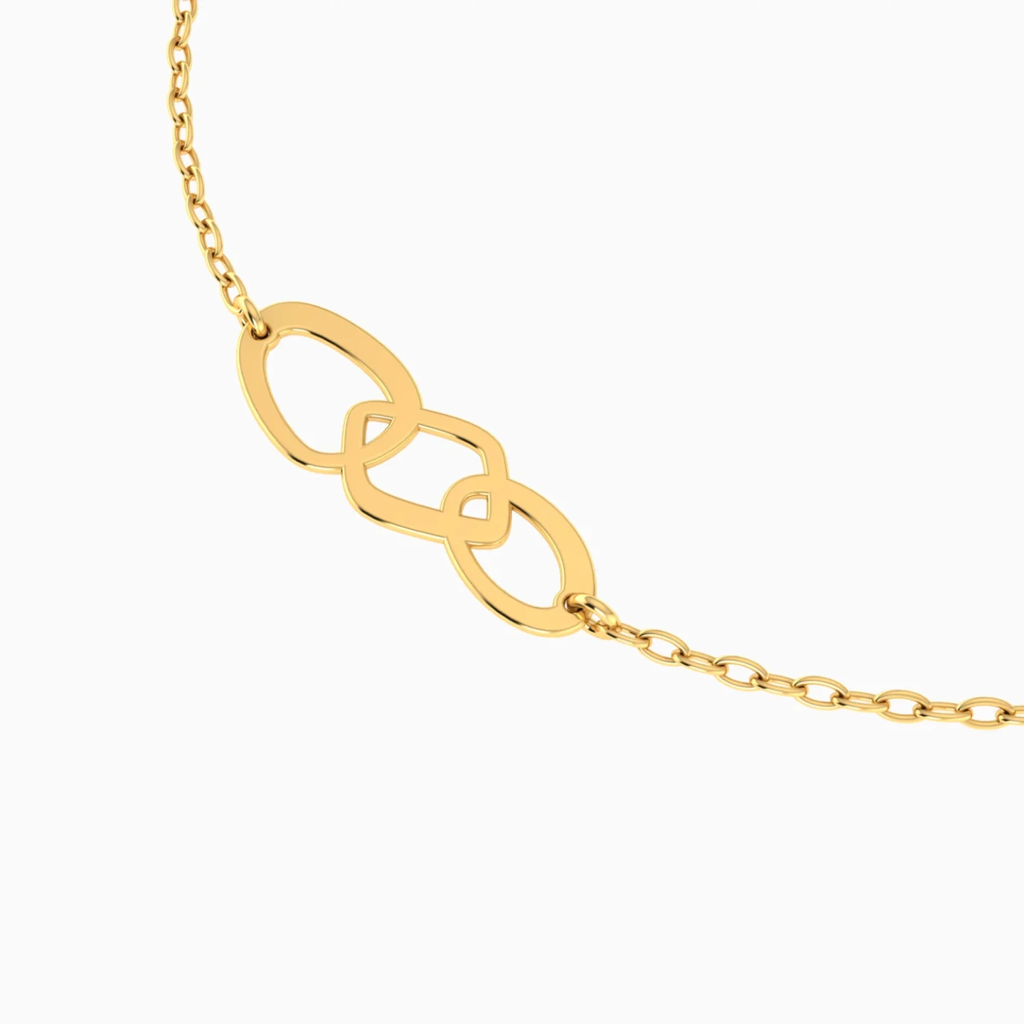 Interlocking Open Links Chain Bracelet in 9K Gold - 4 Interlocking Open Links Chain Bracelet in 9K Gold - 4