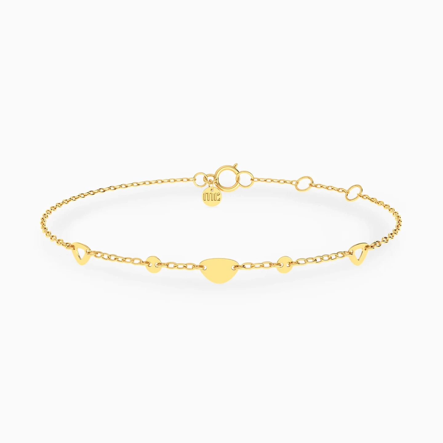 Rounded Triangular Links Chain Bracelet in 9K Gold Rounded Triangular Links Chain Bracelet in 9K Gold