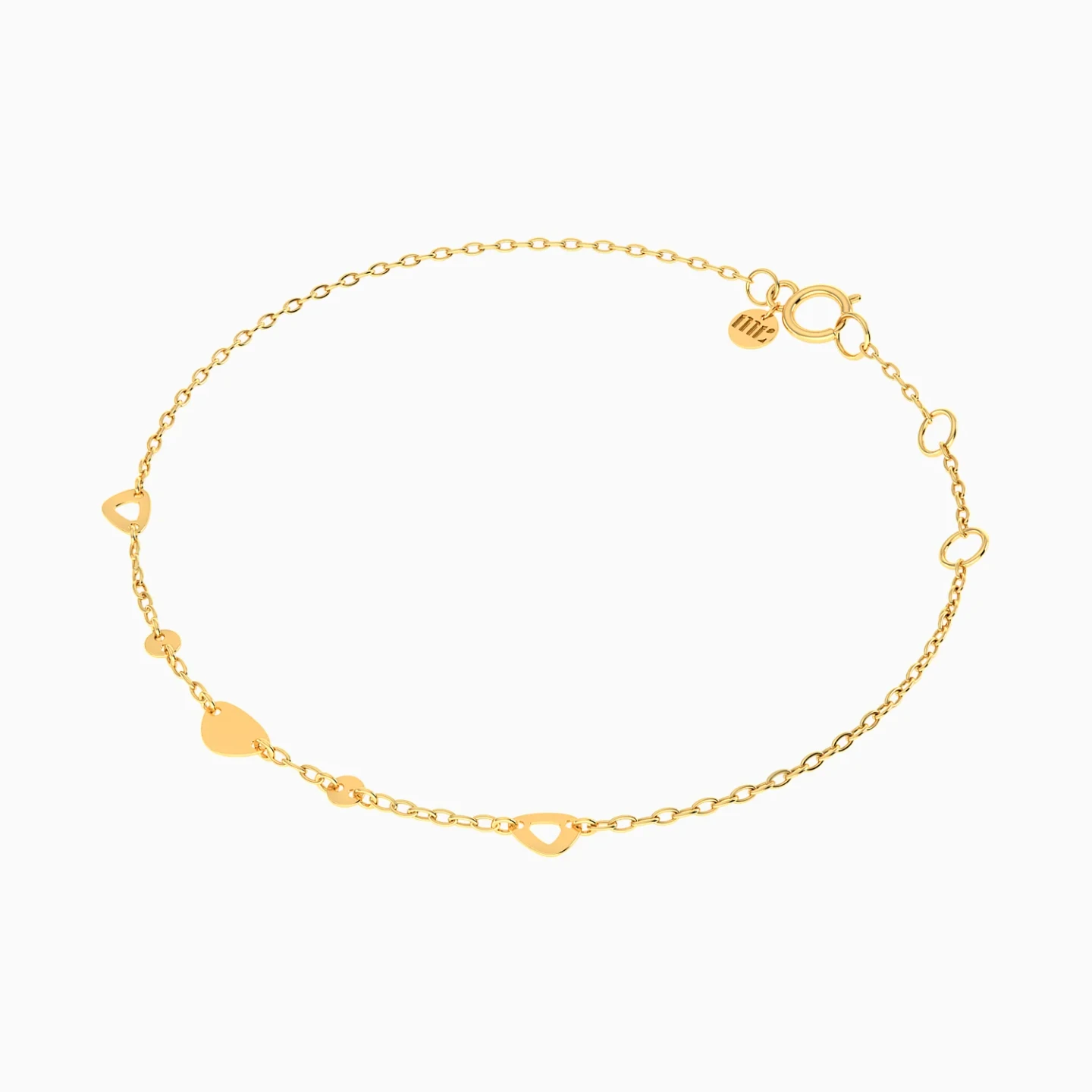 Rounded Triangular Links Chain Bracelet in 9K Gold - 3 Rounded Triangular Links Chain Bracelet in 9K Gold - 3