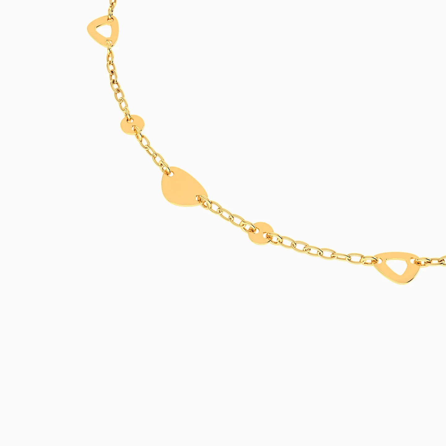 Rounded Triangular Links Chain Bracelet in 9K Gold - 4 Rounded Triangular Links Chain Bracelet in 9K Gold - 4