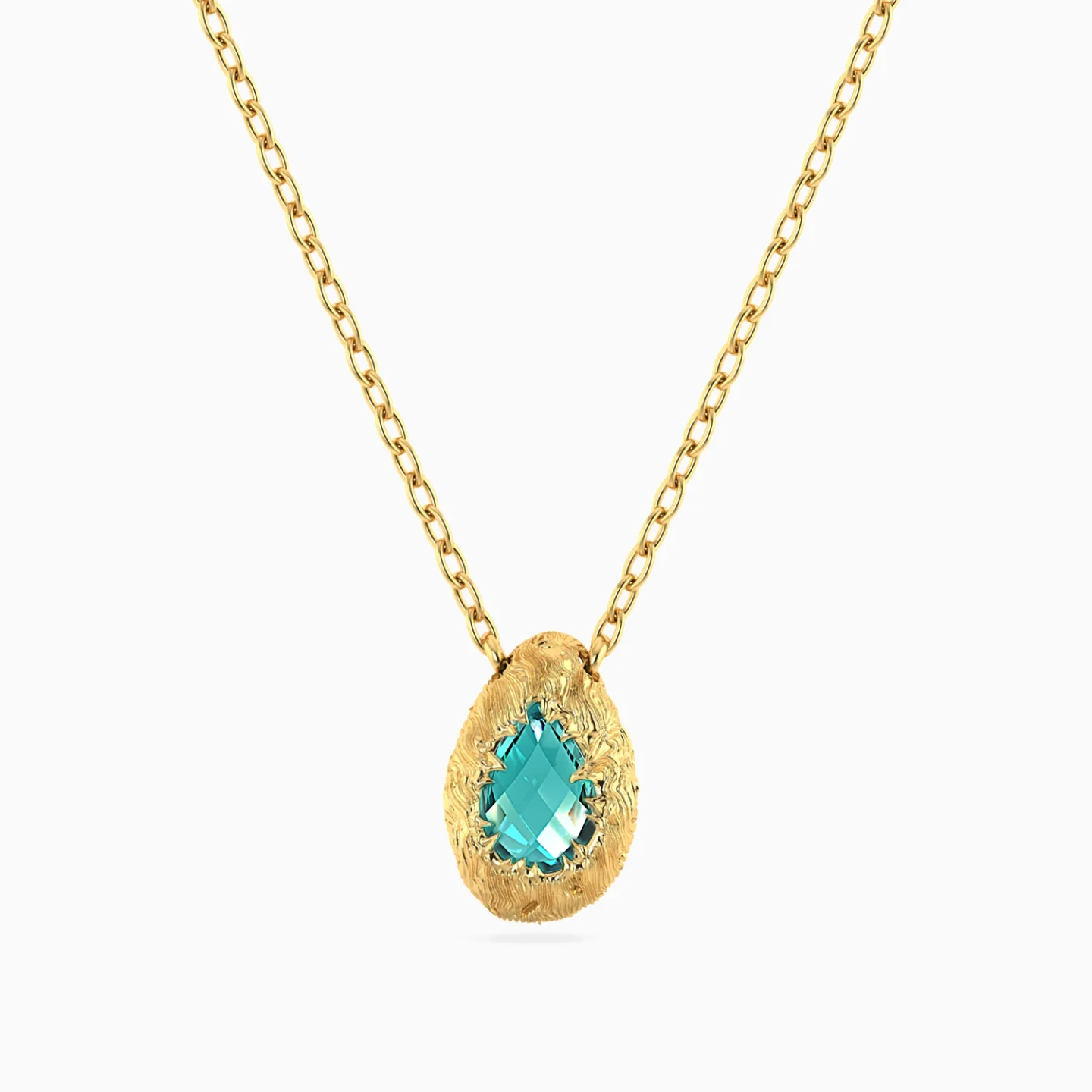 Oval Turquoise Stone Necklace in 9K Gold Oval Turquoise Stone Necklace in 9K Gold
