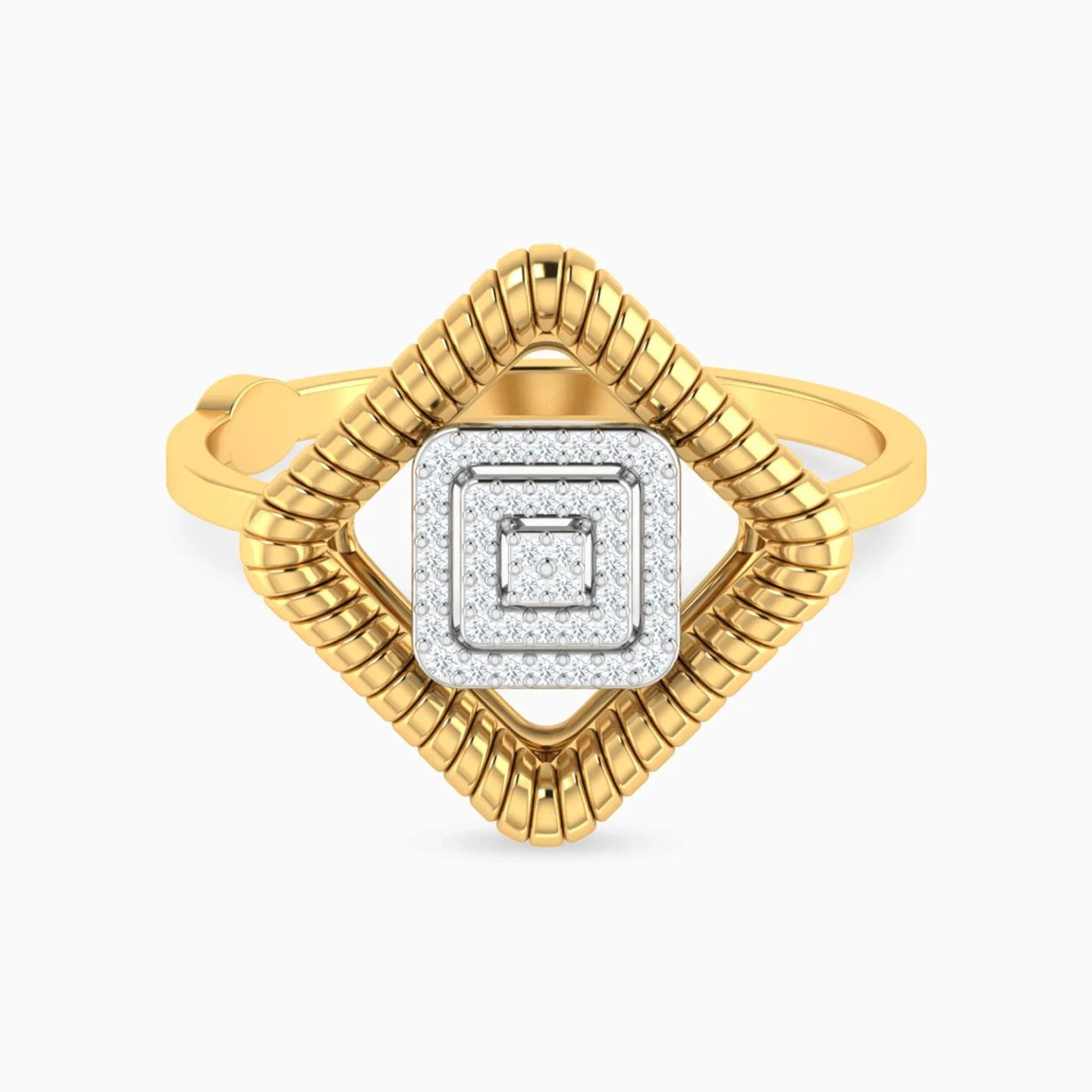 Layered Square Diamond Ring in 18K Gold Layered Square Diamond Ring in 18K Gold