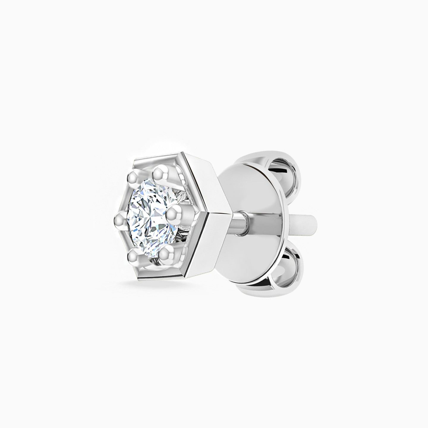 18K Gold Diamond Stud Earrings - 3