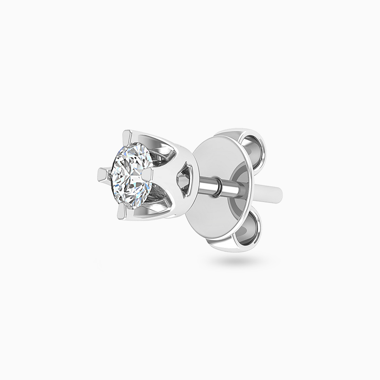 Circle Diamond Stud Earrings in 18K Gold - 3 Circle Diamond Stud Earrings in 18K Gold - 3