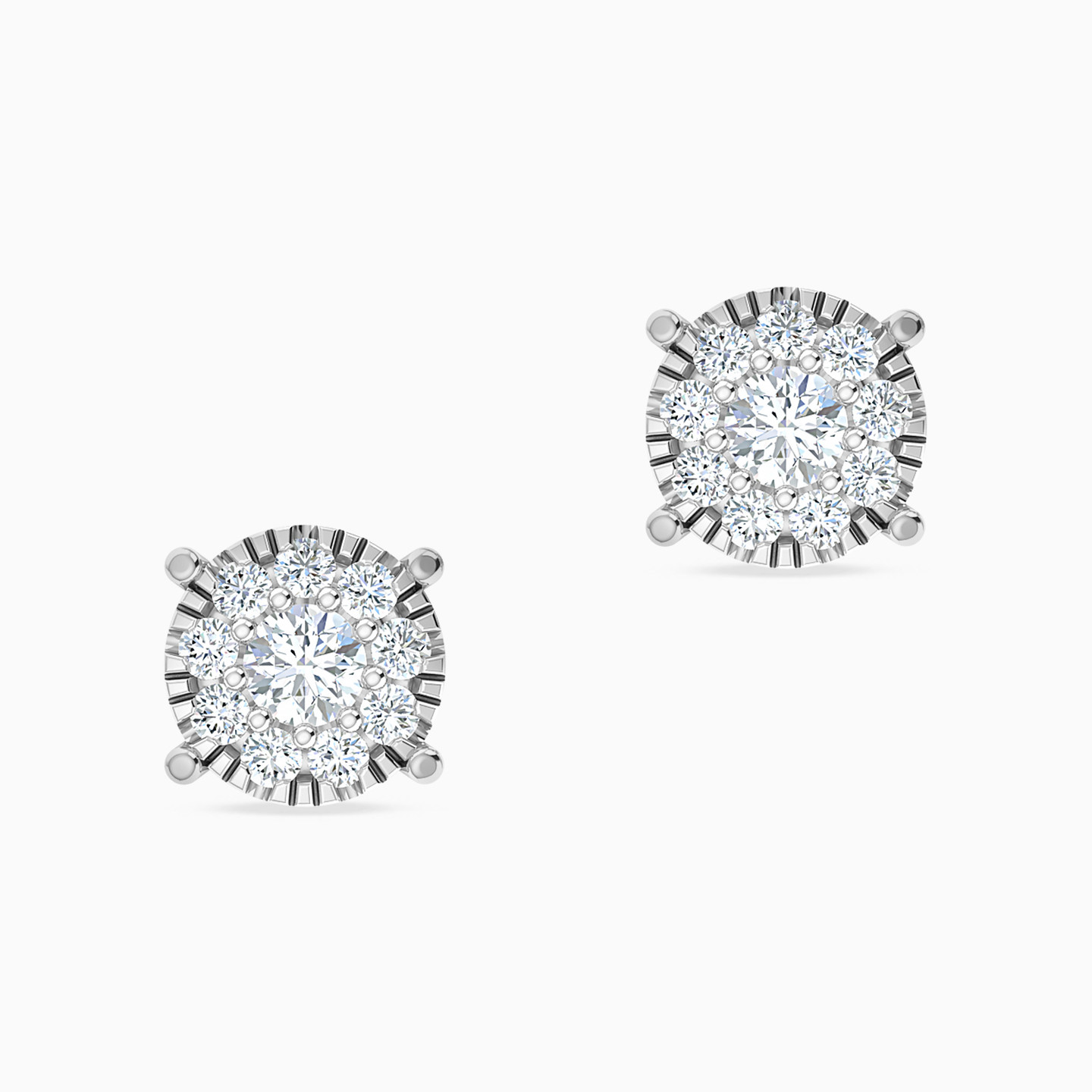 18K Gold Diamond Stud Earrings