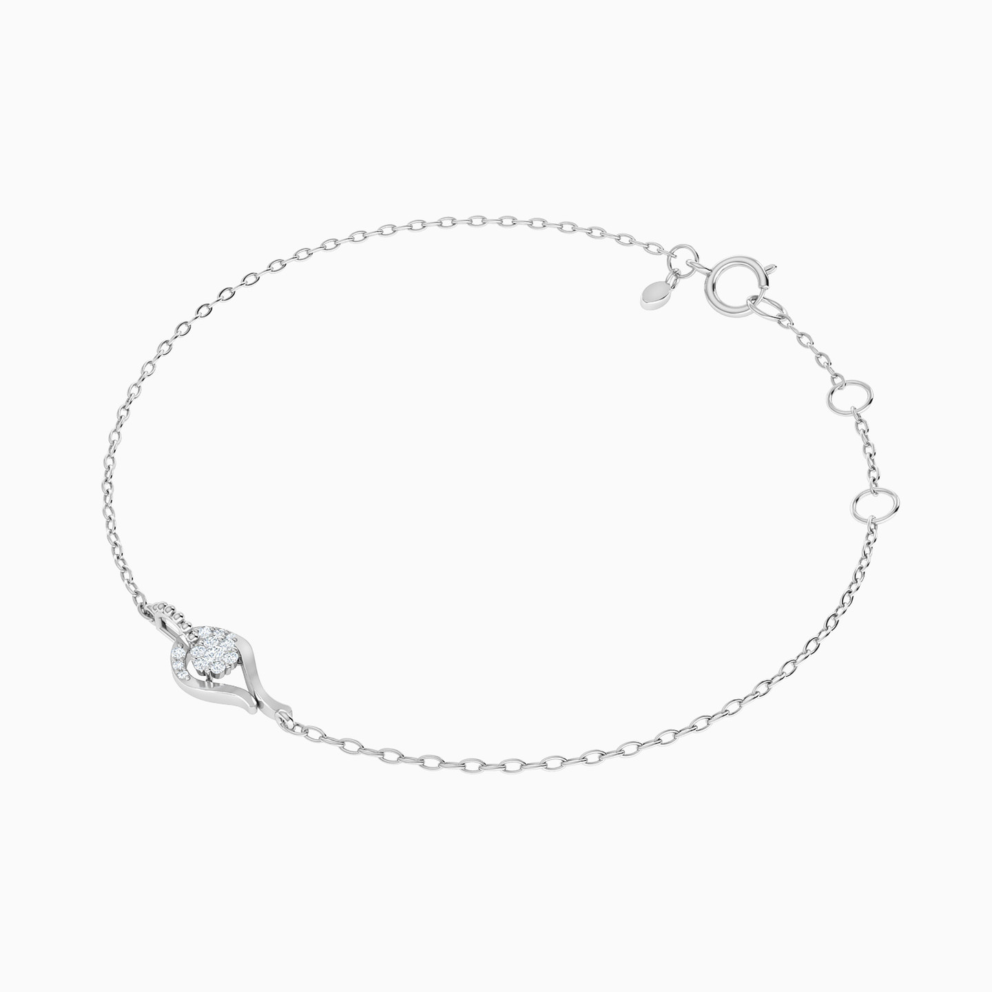 Pear Diamond Chain Bracelet in 18K Gold - 2 Pear Diamond Chain Bracelet in 18K Gold - 2