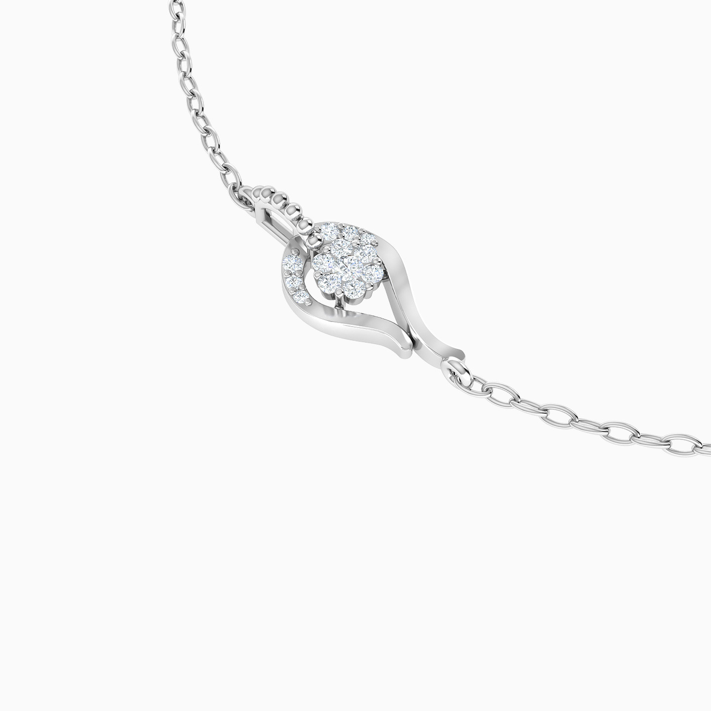 Pear Diamond Chain Bracelet in 18K Gold - 3 Pear Diamond Chain Bracelet in 18K Gold - 3