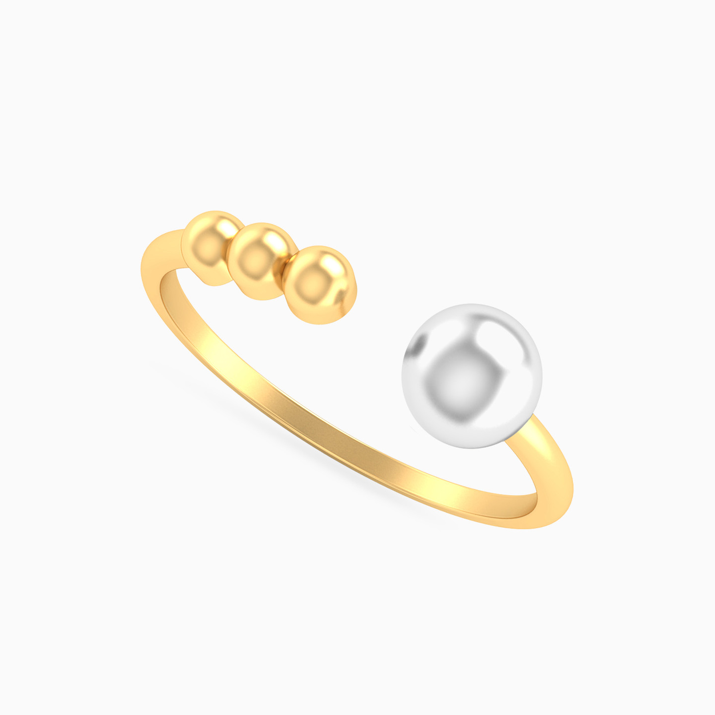 Round Two Headed Ring in 18K Gold - 2 Round Two Headed Ring in 18K Gold - 2