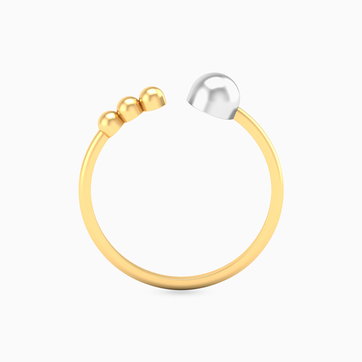 Round Two Headed Ring in 18K Gold - 3 Round Two Headed Ring in 18K Gold - 3