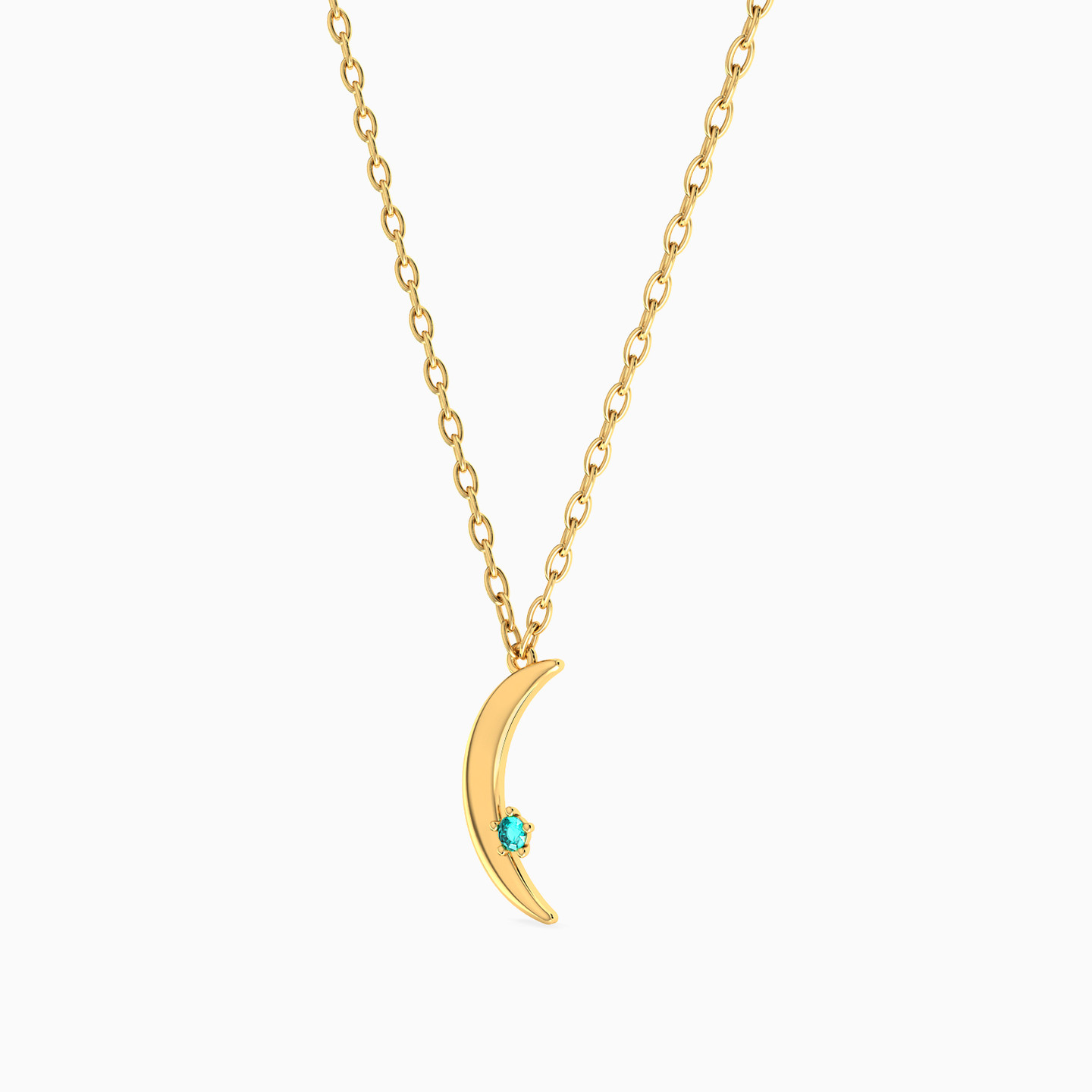 14K Gold Colored Stones Pendant Necklace - 2