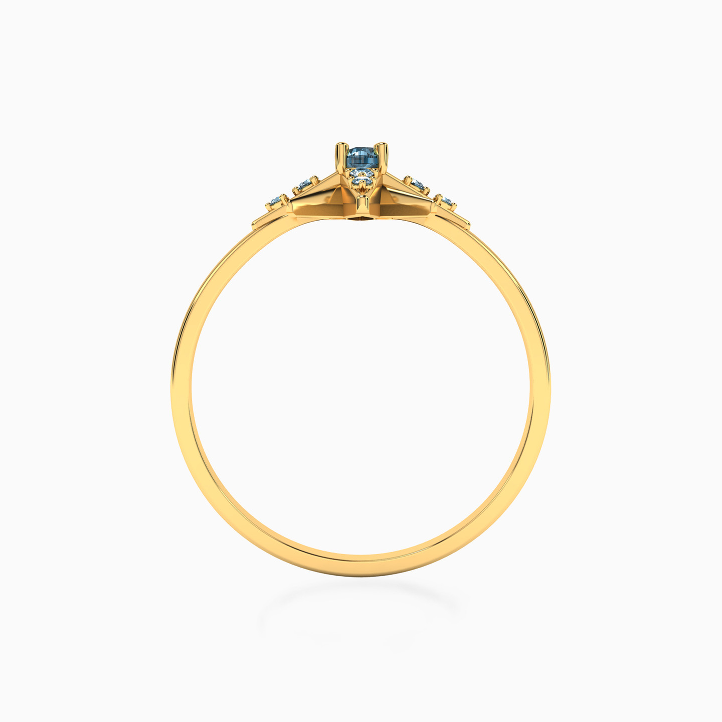 18K Gold Colored Stones Statement Ring - 3