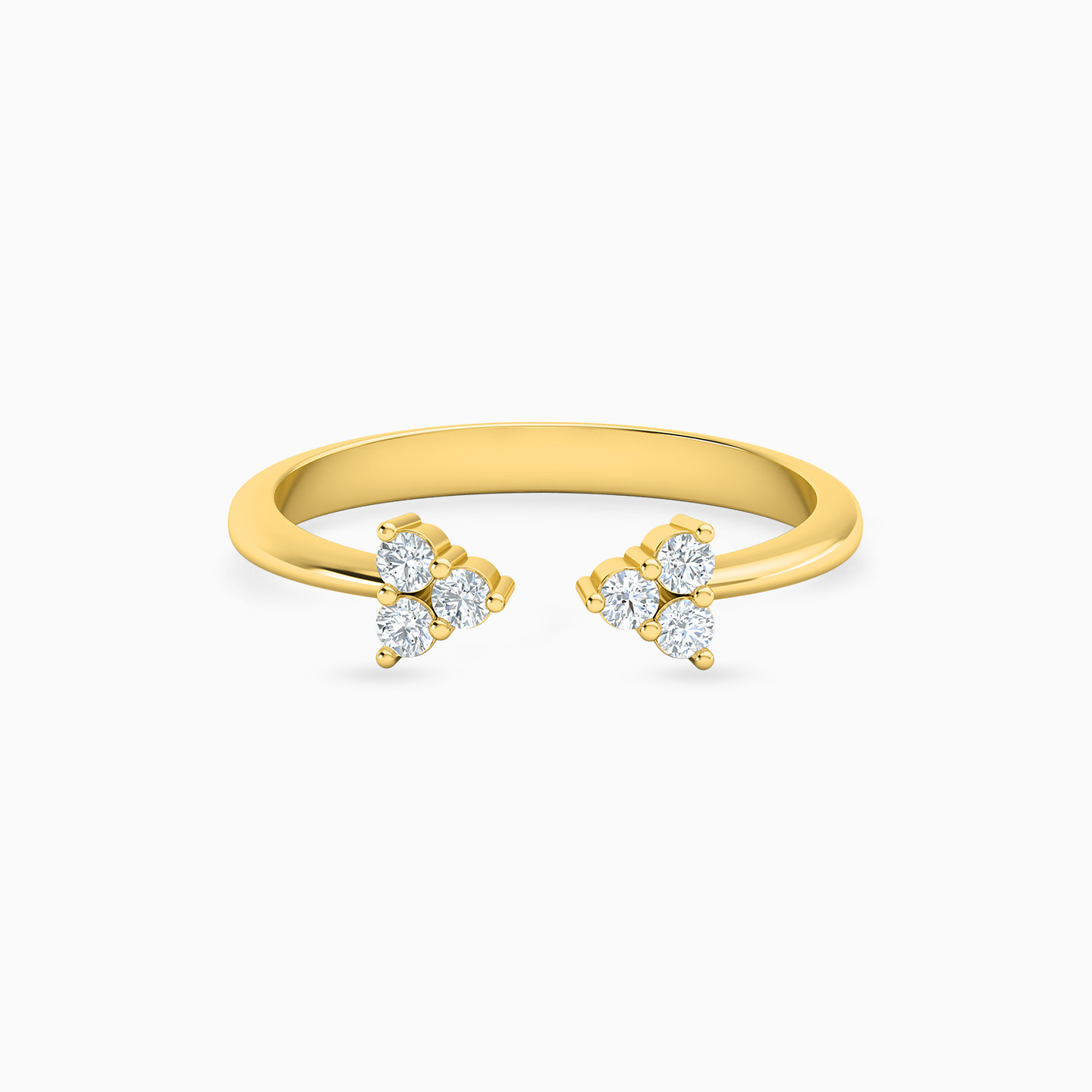 18K Gold Diamond Two-headed Ring