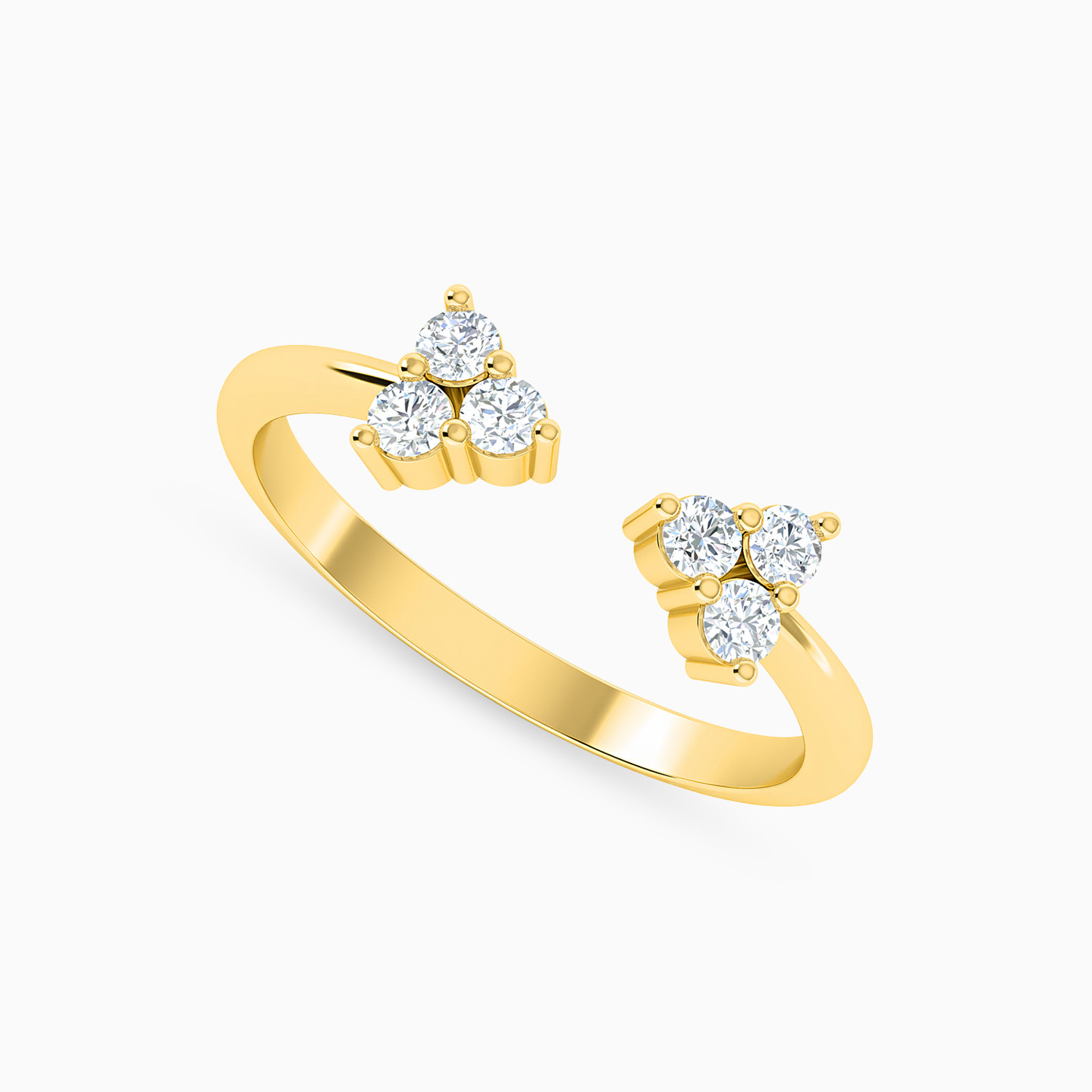 18K Gold Diamond Two-headed Ring - 2