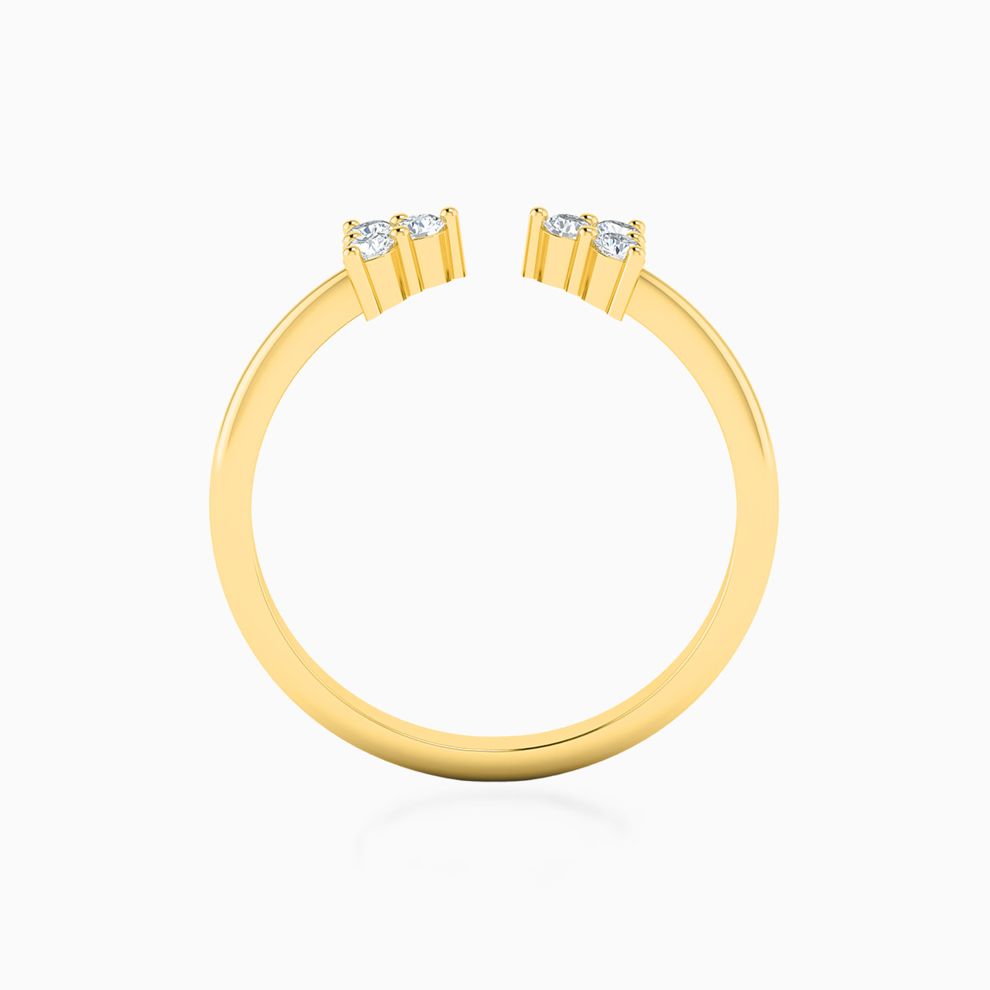 18K Gold Diamond Two-headed Ring - 3