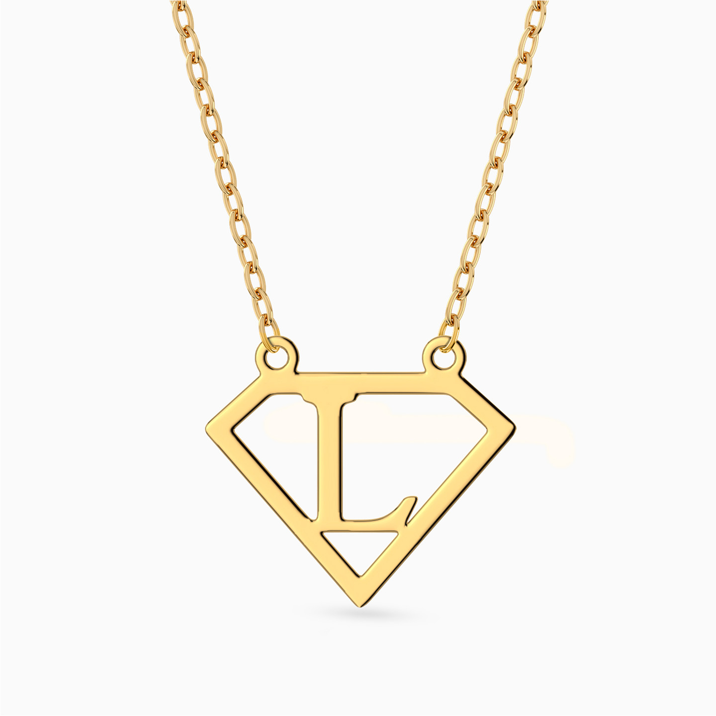 14K Gold L Pendant Necklace