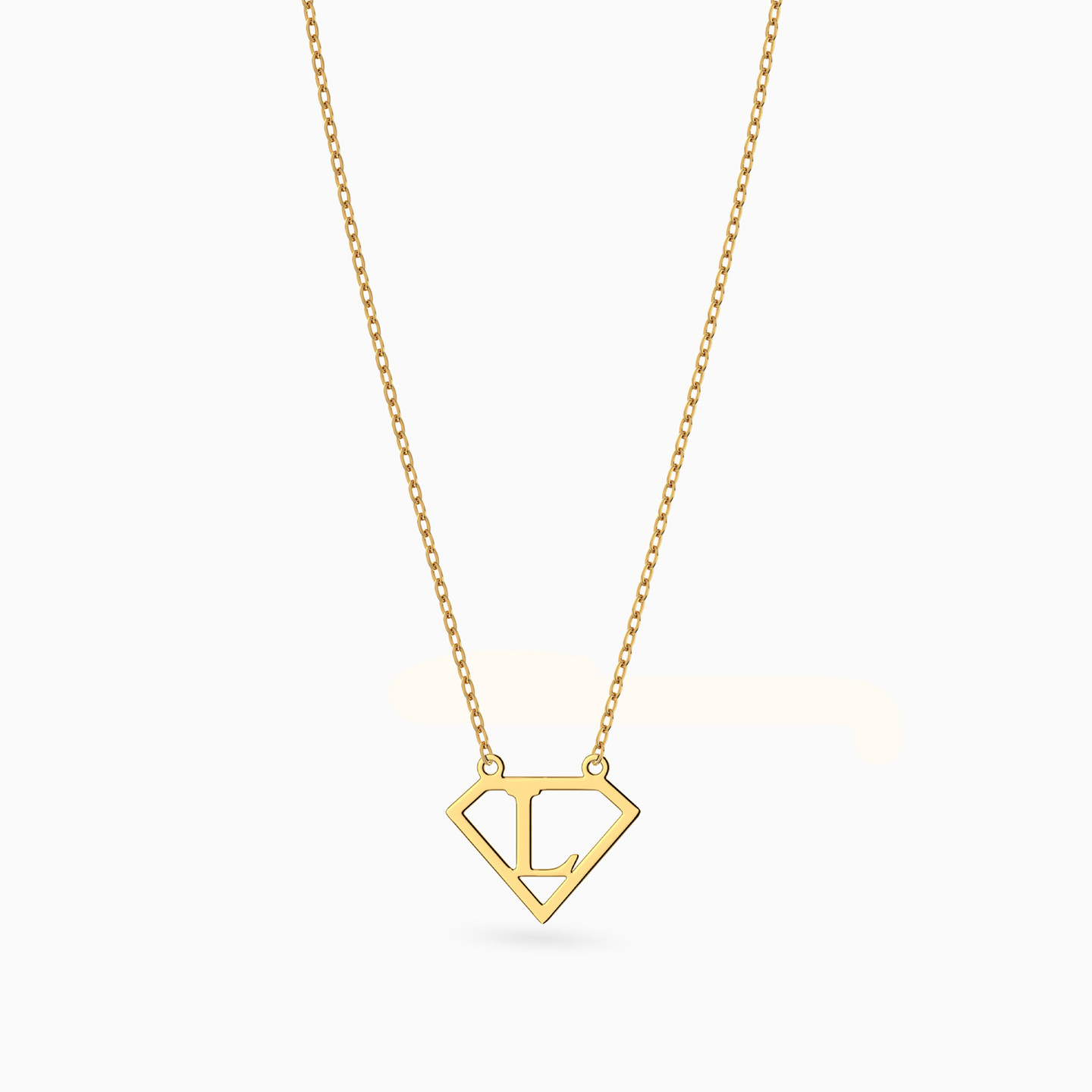 14K Gold L Pendant Necklace - 3