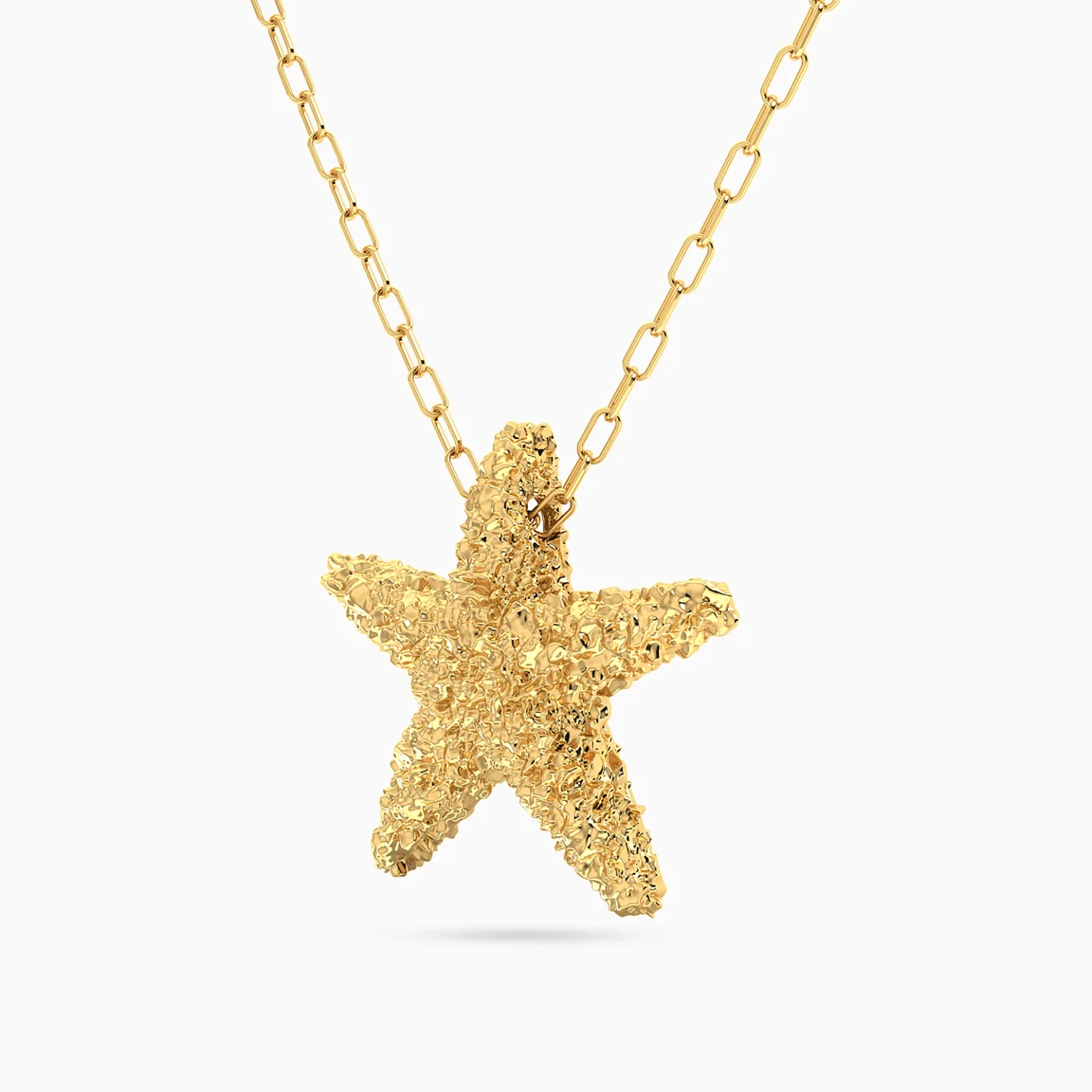 Small Starfish Necklace in Yellow Gold Plating - 2 Small Starfish Necklace in Yellow Gold Plating - 2