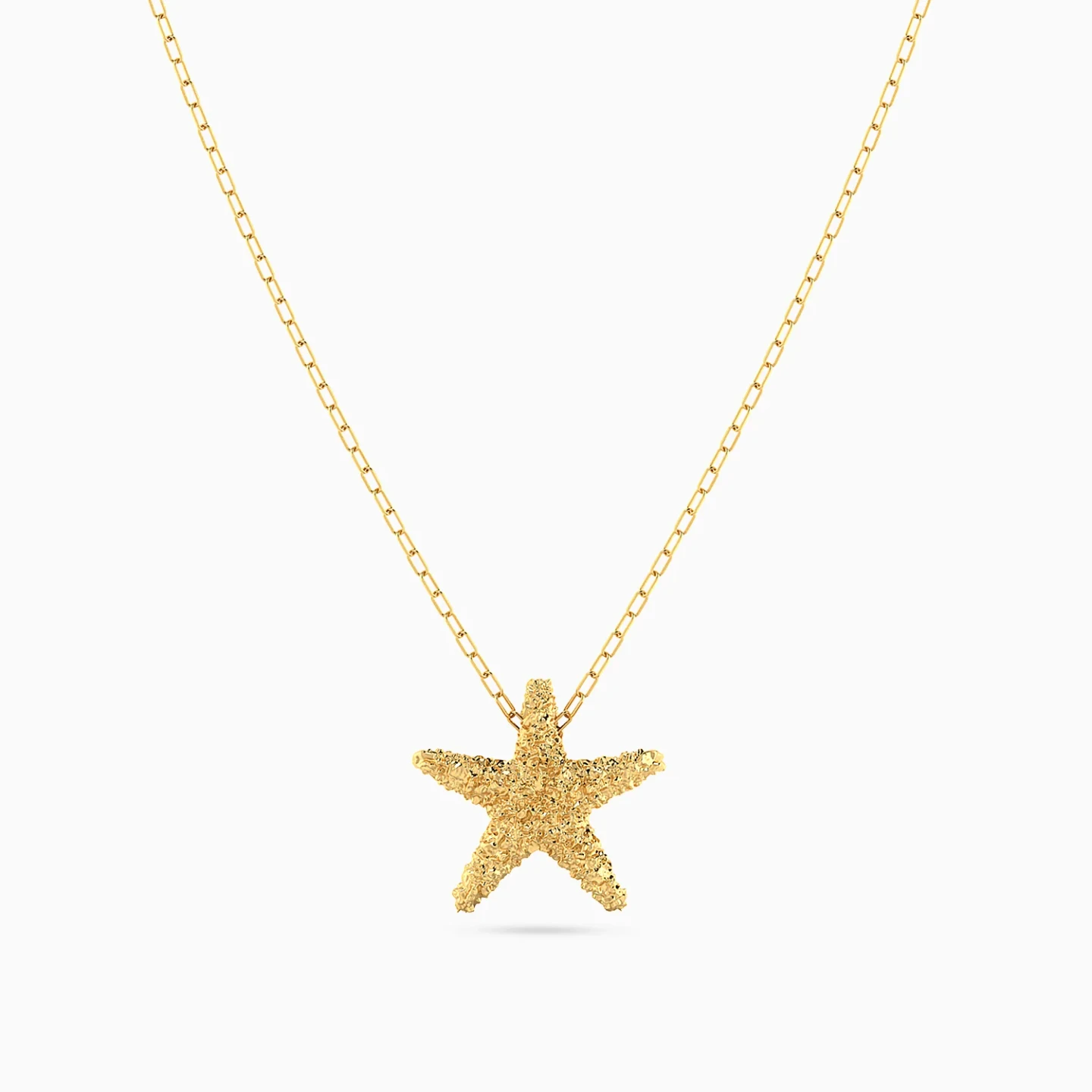Small Starfish Necklace in Yellow Gold Plating - 3 Small Starfish Necklace in Yellow Gold Plating - 3