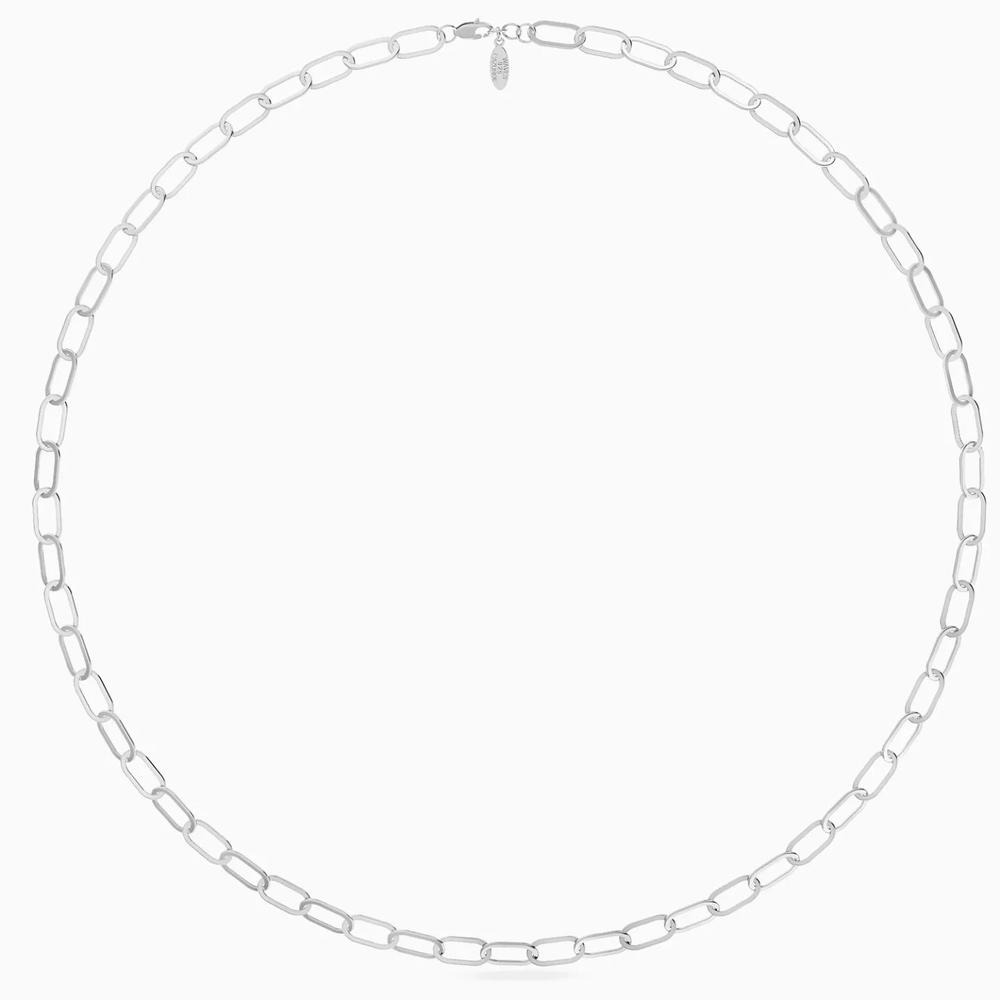 Elongated Paperclip Links Necklace in Silver - 3 Elongated Paperclip Links Necklace in Silver - 3