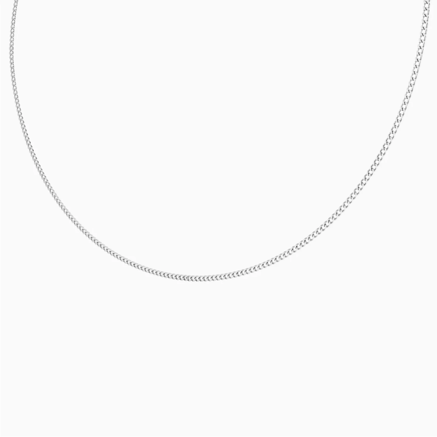 Classical Curb Chain Necklace in Silver - 2 Classical Curb Chain Necklace in Silver - 2