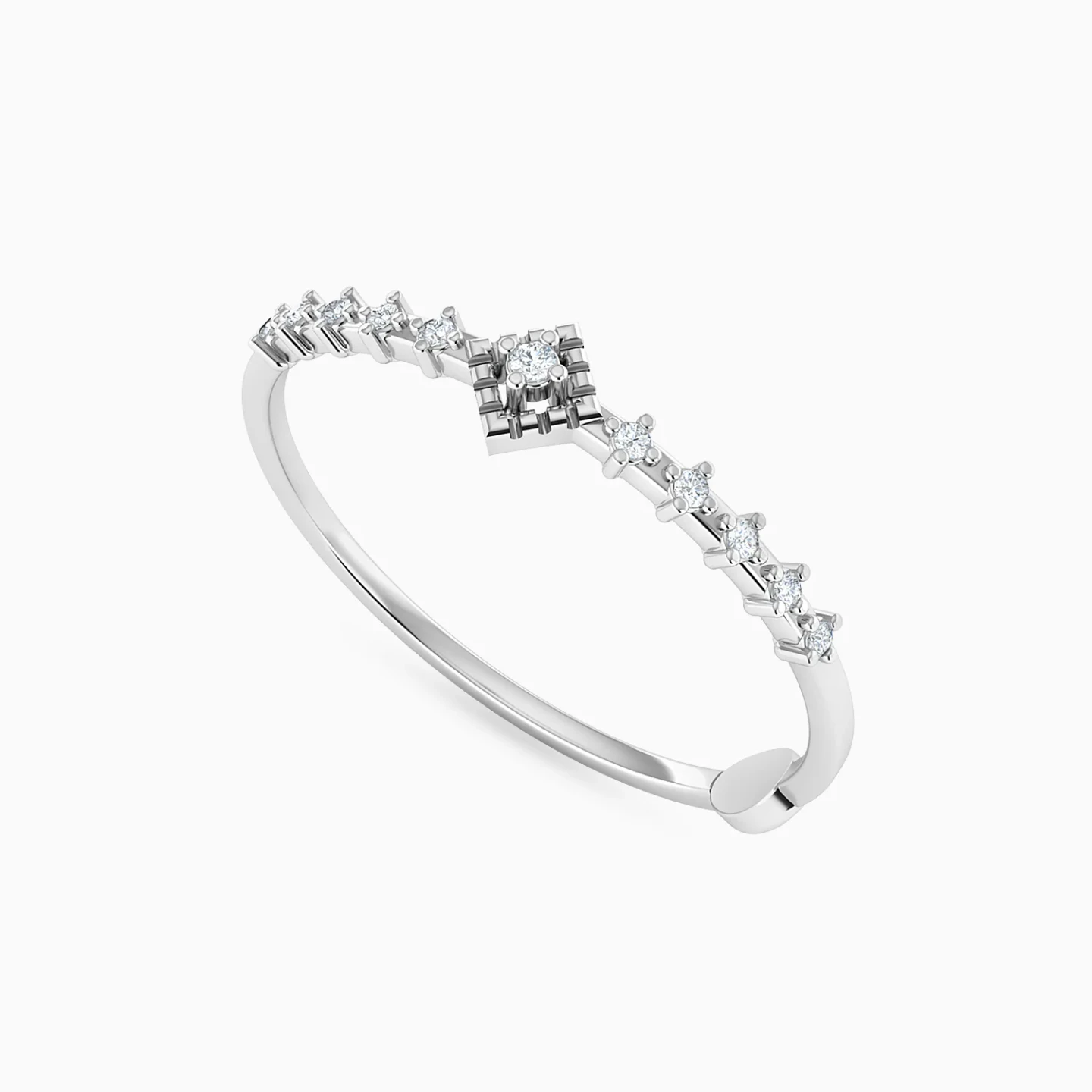 Tilted Square Diamond Ring in 18K Gold - 3 Tilted Square Diamond Ring in 18K Gold - 3