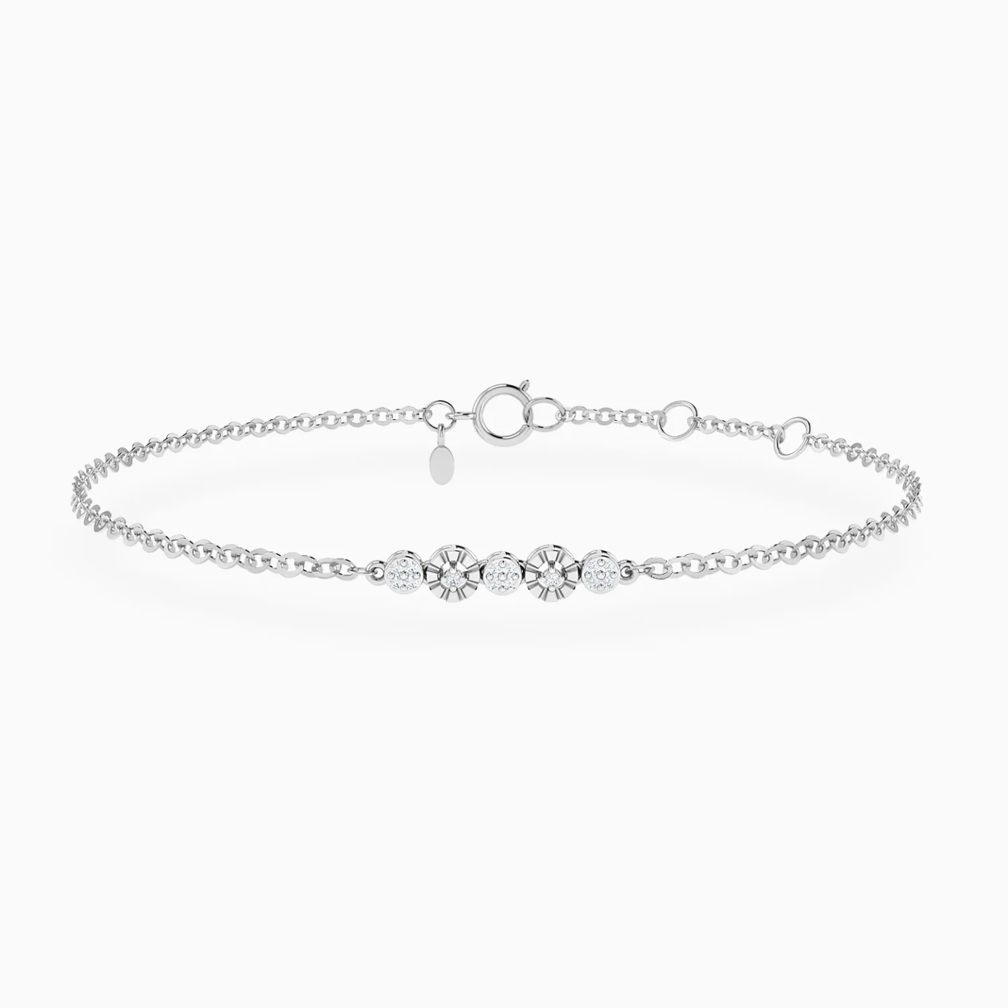 Round Clusters Diamond Chain Bracelet in 18K Gold Round Clusters Diamond Chain Bracelet in 18K Gold