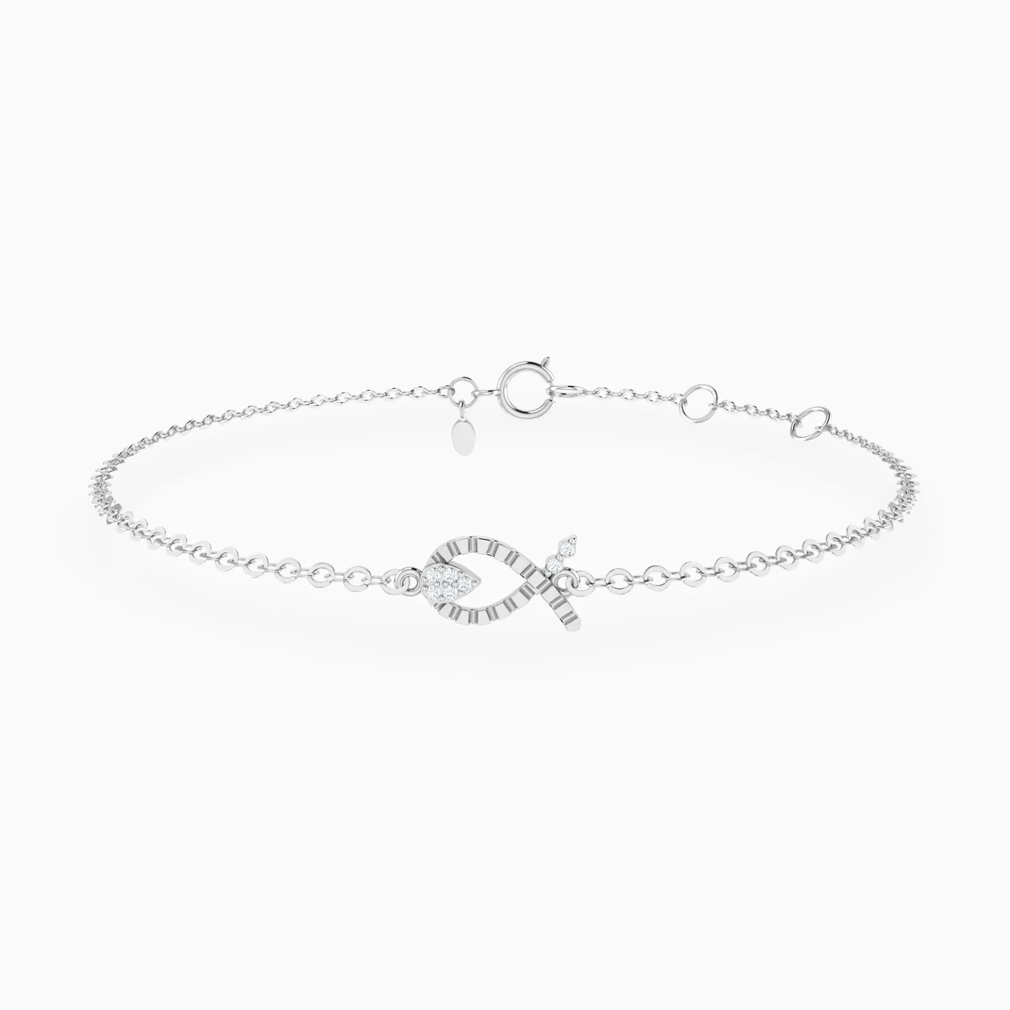 Flowing Loop & Teardrop Diamond Chain Bracelet in 18K Gold Flowing Loop & Teardrop Diamond Chain Bracelet in 18K Gold