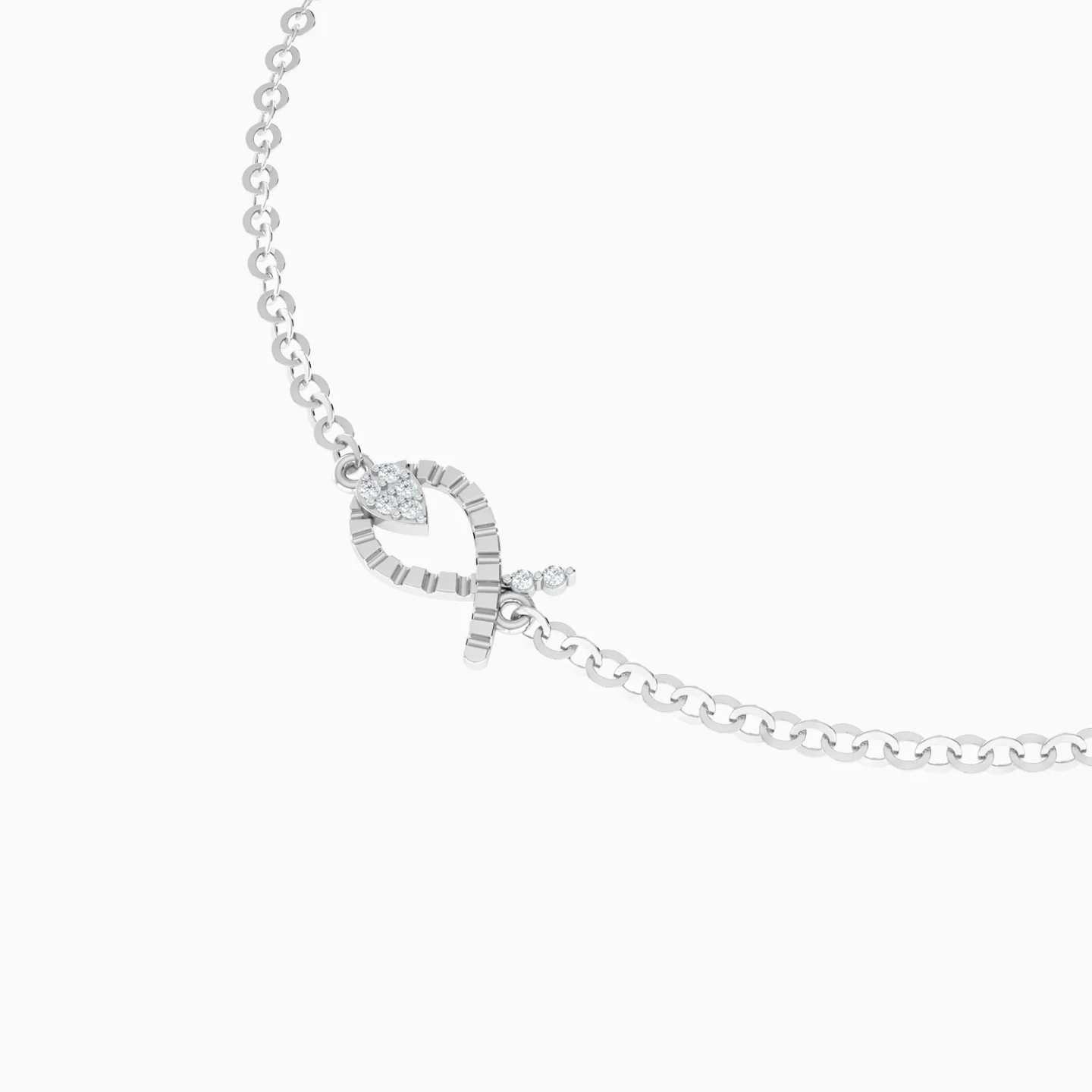 Flowing Loop & Teardrop Diamond Chain Bracelet in 18K Gold - 4 Flowing Loop & Teardrop Diamond Chain Bracelet in 18K Gold - 4