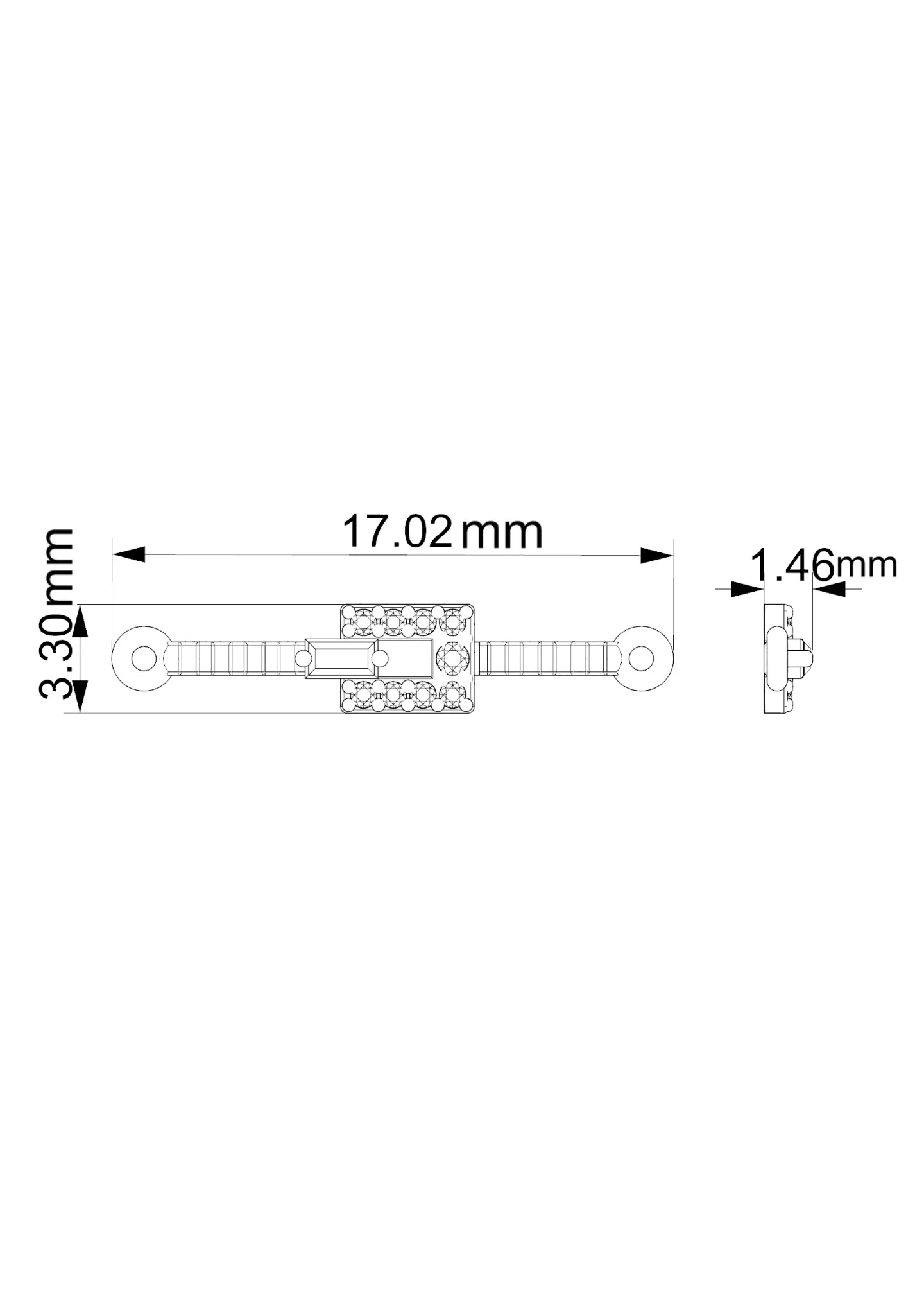 Curved Bar & Rectangle Diamond Chain Bracelet in 18K Gold - 5 Curved Bar & Rectangle Diamond Chain Bracelet in 18K Gold - 5
