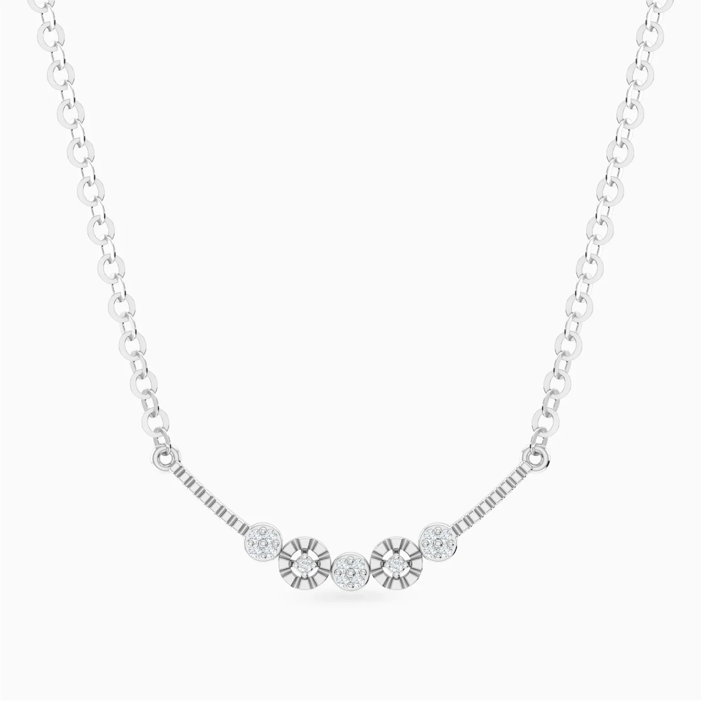 Round Clusters Diamond Necklace in 18K Gold Round Clusters Diamond Necklace in 18K Gold