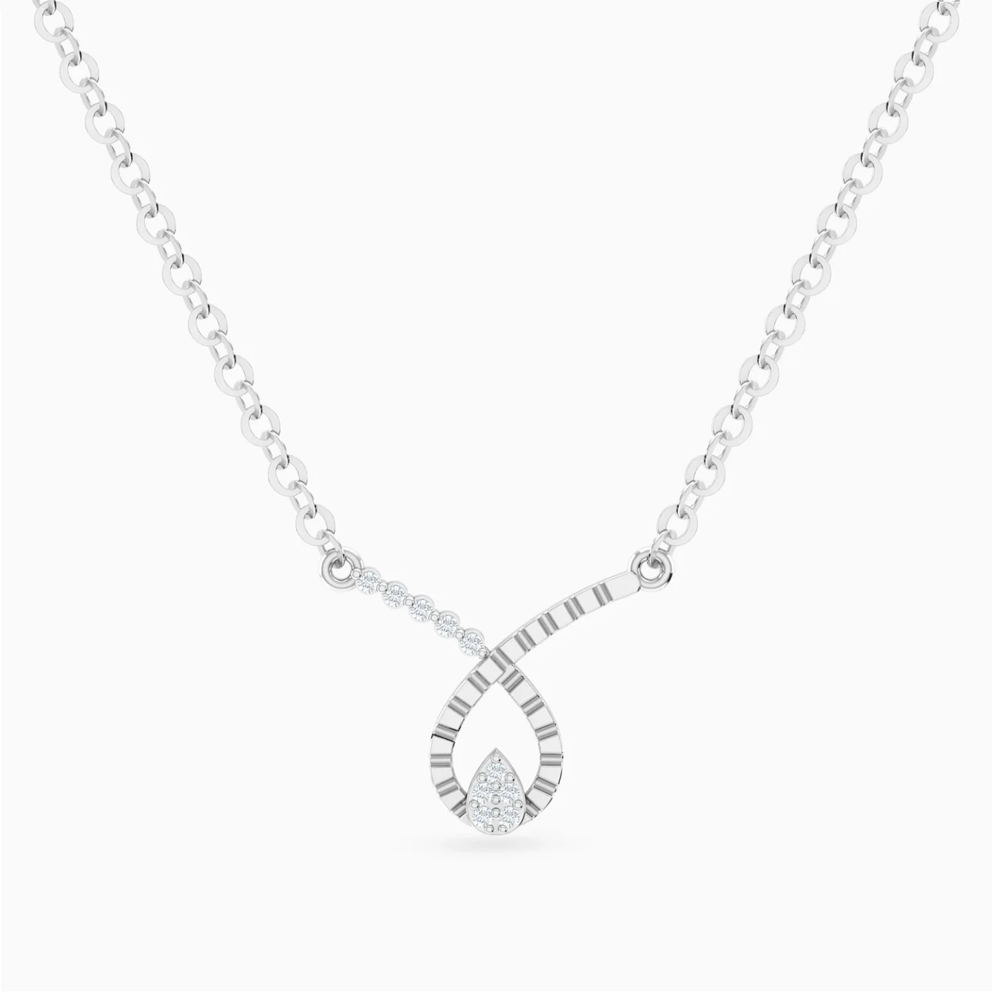 Flowing Loop & Teardrop Diamond Necklace in 18K Gold Flowing Loop & Teardrop Diamond Necklace in 18K Gold