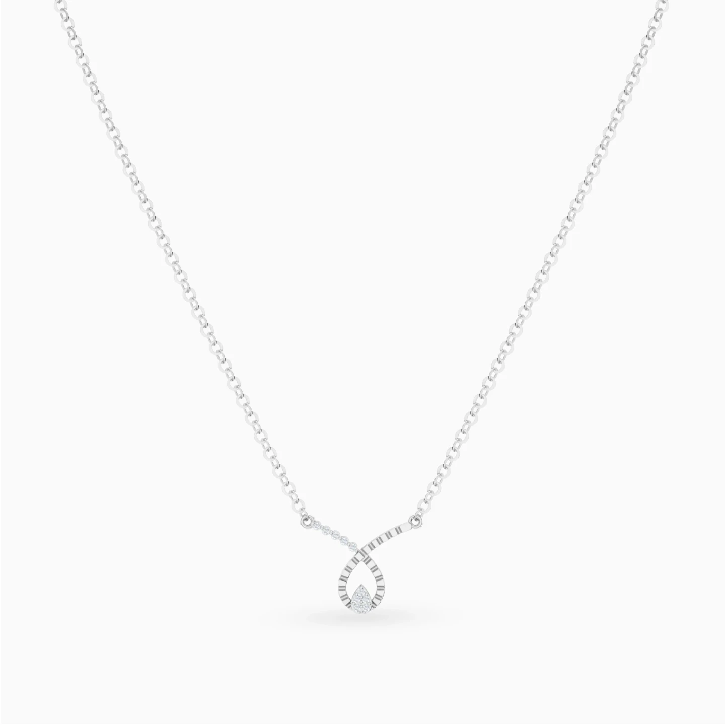 Flowing Loop & Teardrop Diamond Necklace in 18K Gold - 3 Flowing Loop & Teardrop Diamond Necklace in 18K Gold - 3