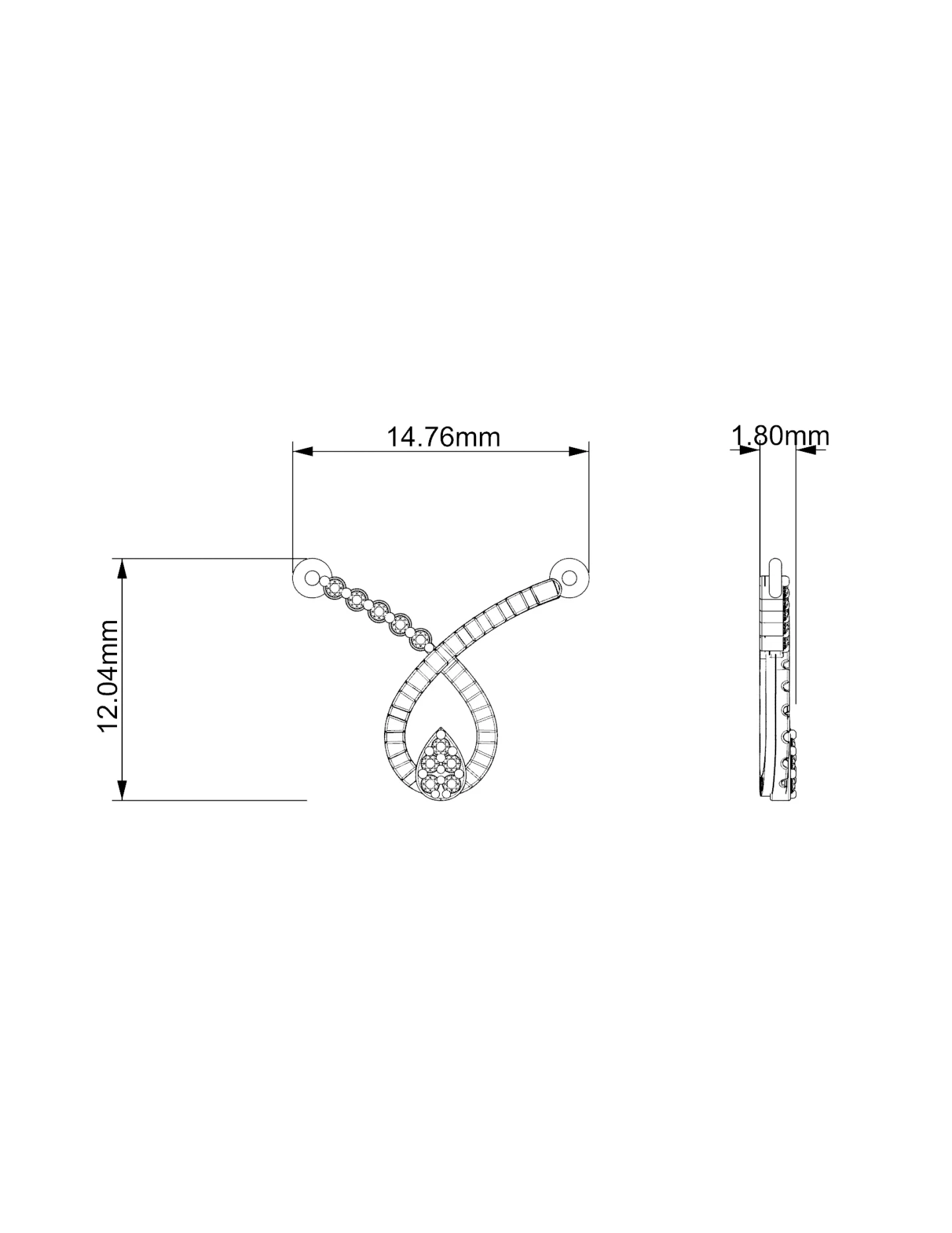 Flowing Loop & Teardrop Diamond Necklace in 18K Gold - 4 Flowing Loop & Teardrop Diamond Necklace in 18K Gold - 4