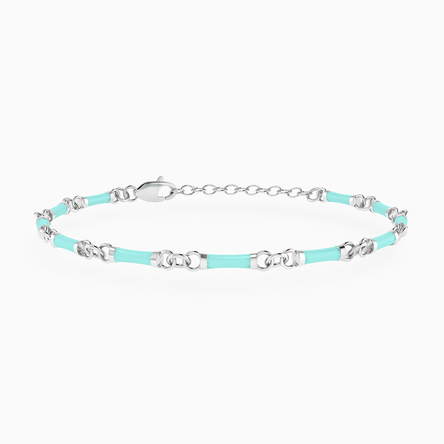Beaded Chain Bracelet Enamel Coated in Silver Beaded Chain Bracelet Enamel Coated in Silver