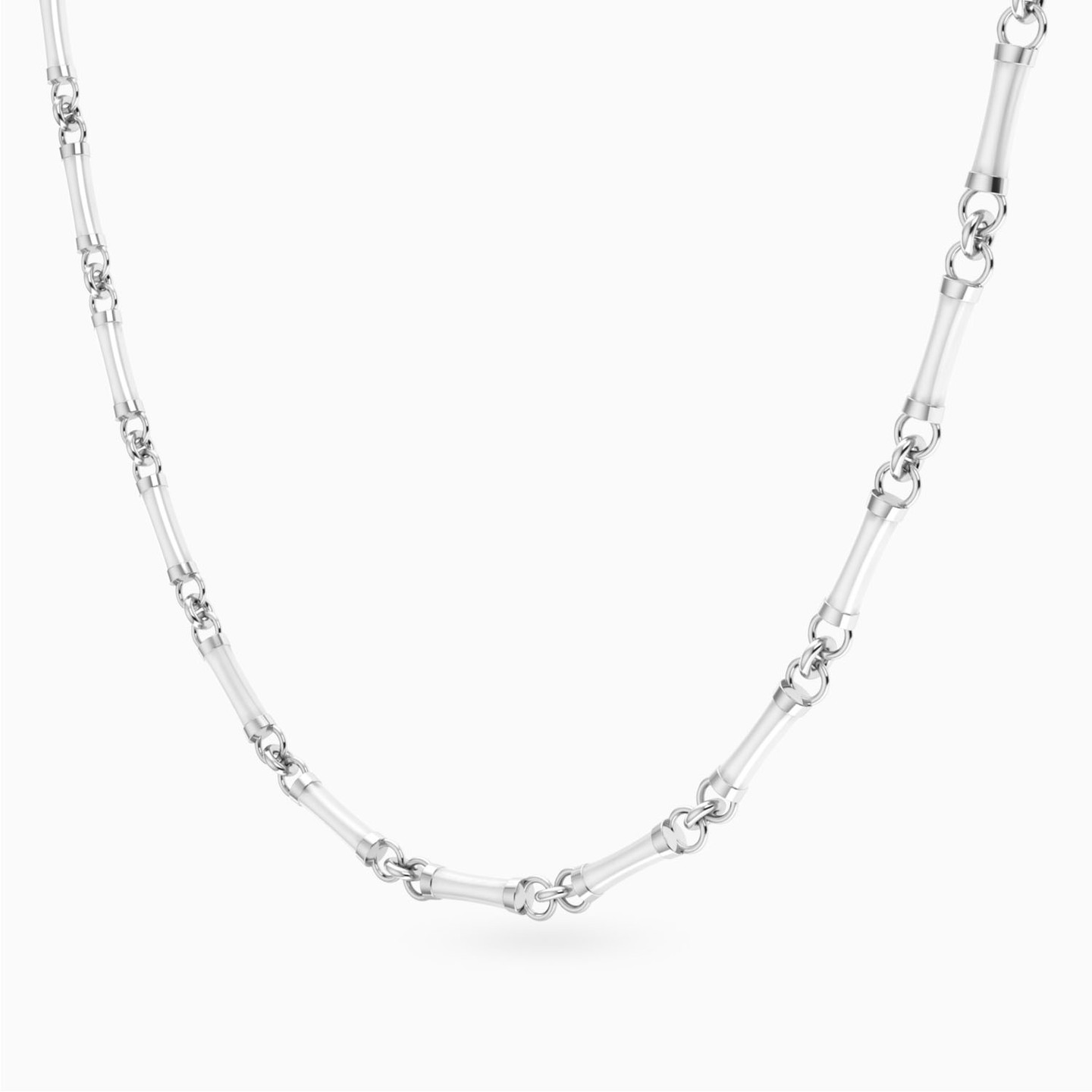 Beaded Necklace in Silver - 2 Beaded Necklace in Silver - 2