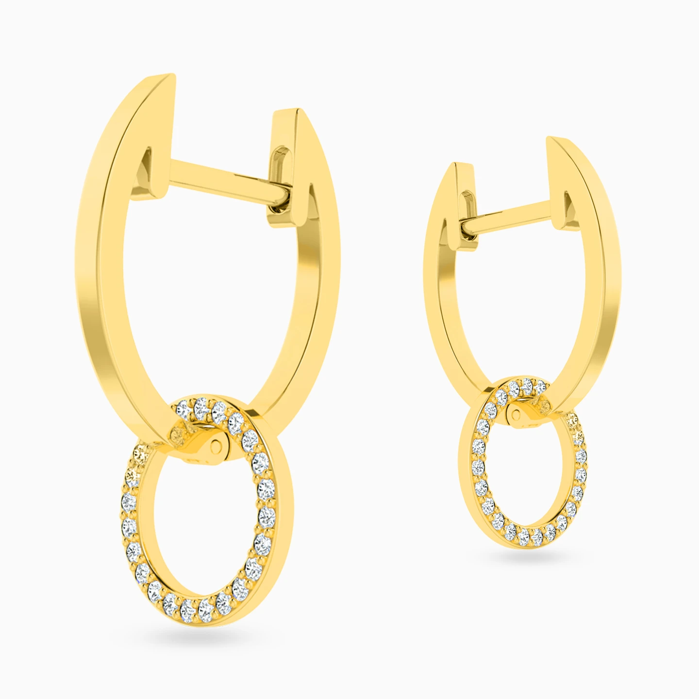 Rectangle Diamonds Stud Earrings in 18K Gold - 4 Rectangle Diamonds Stud Earrings in 18K Gold - 4