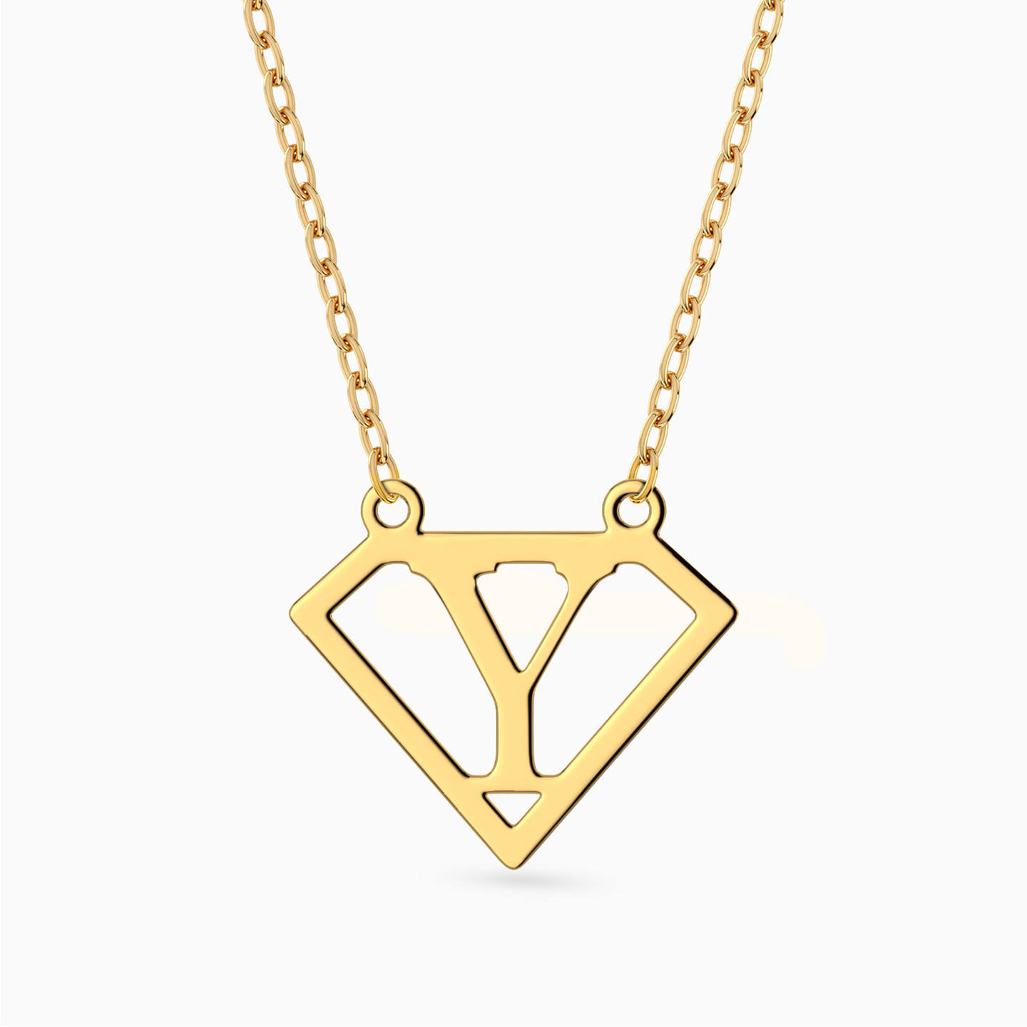 14K Gold Y Pendant Necklace