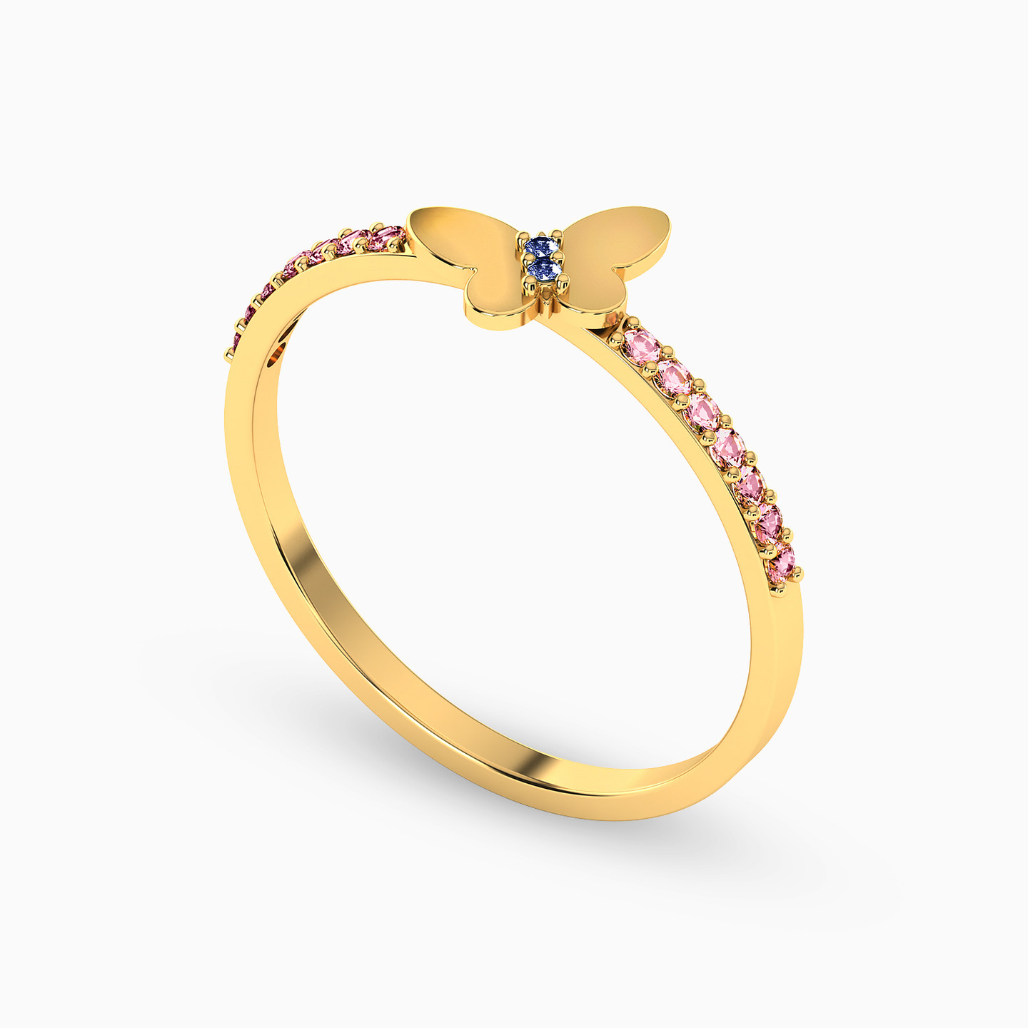 18K Gold Colored Stones Statement Ring - 2