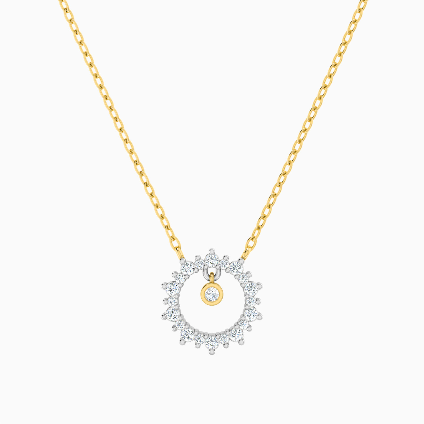 18K Gold Diamond Pendant Necklace