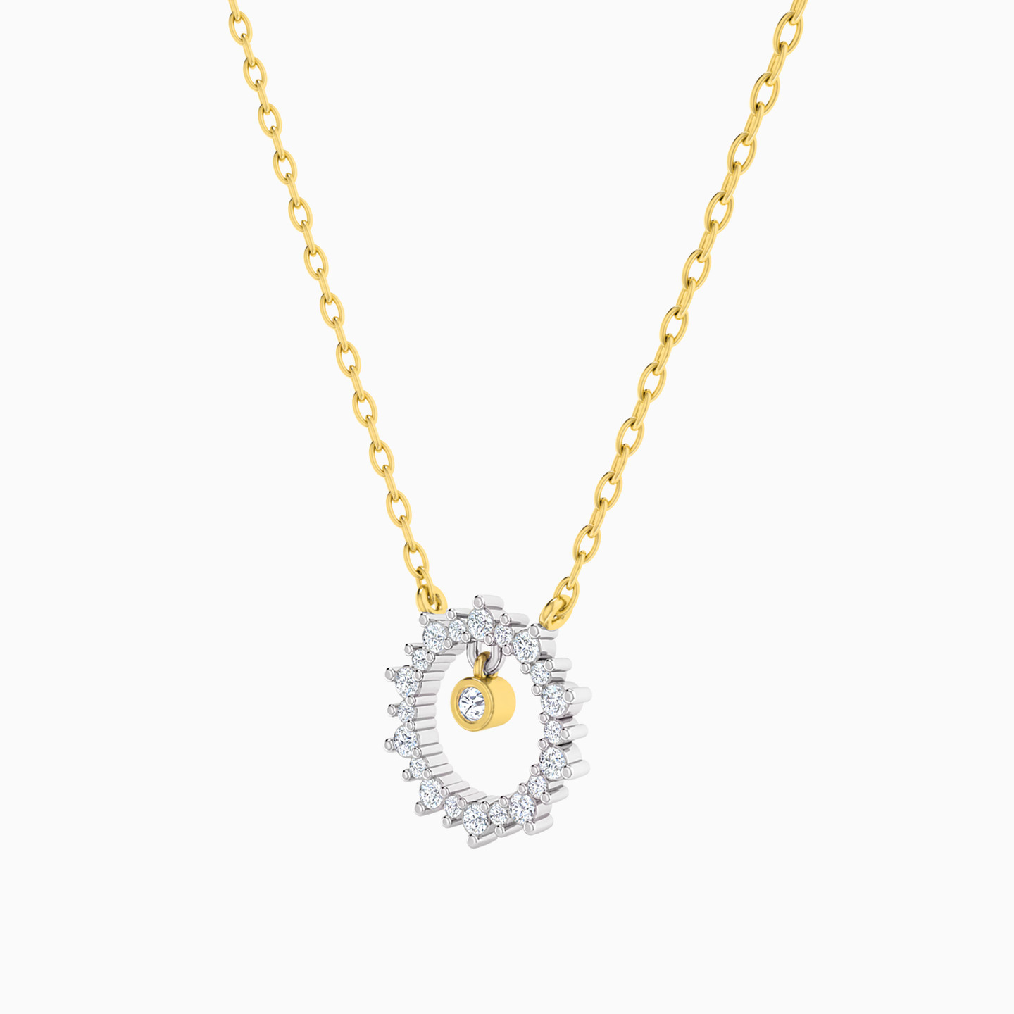 18K Gold Diamond Pendant Necklace - 2