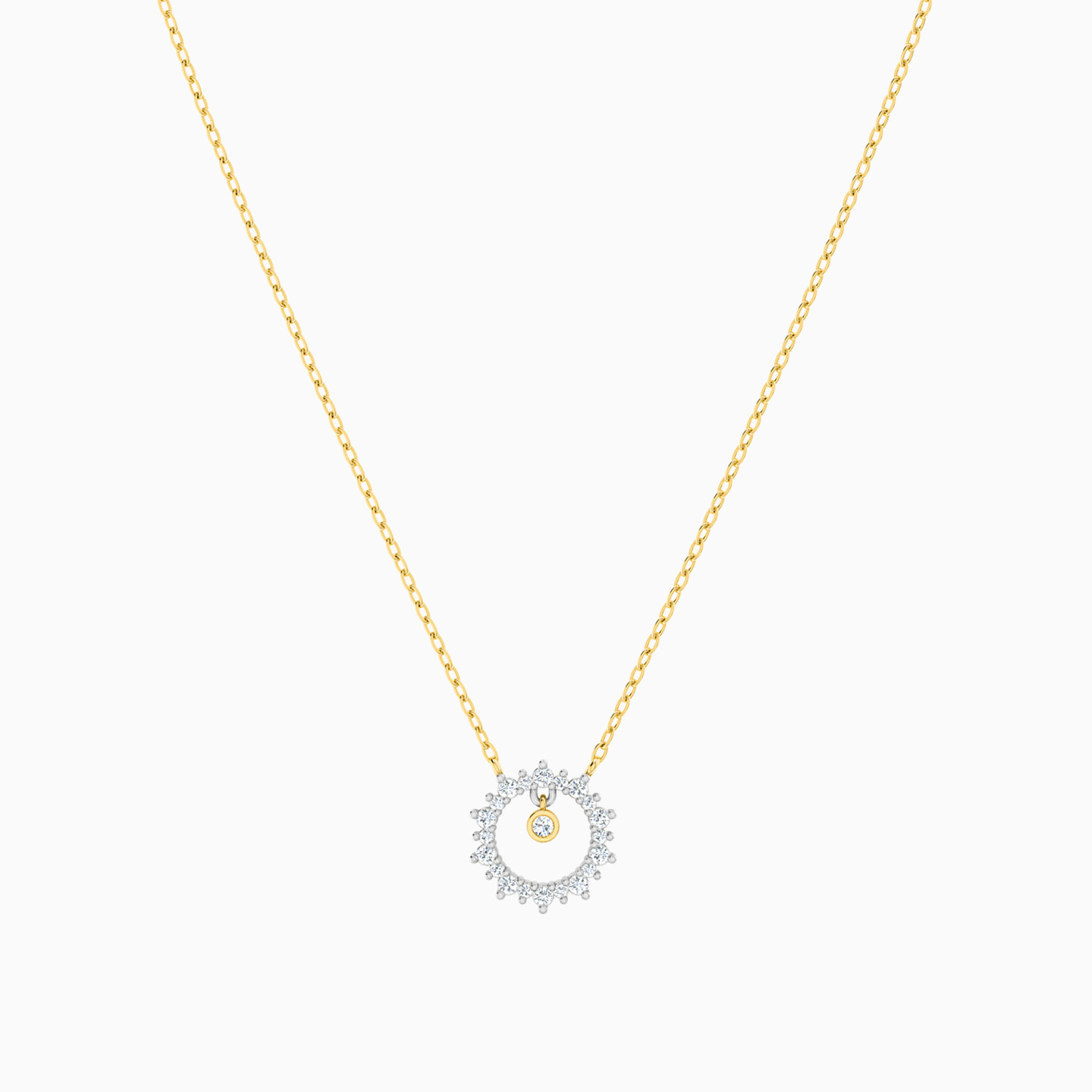 18K Gold Diamond Pendant Necklace - 3