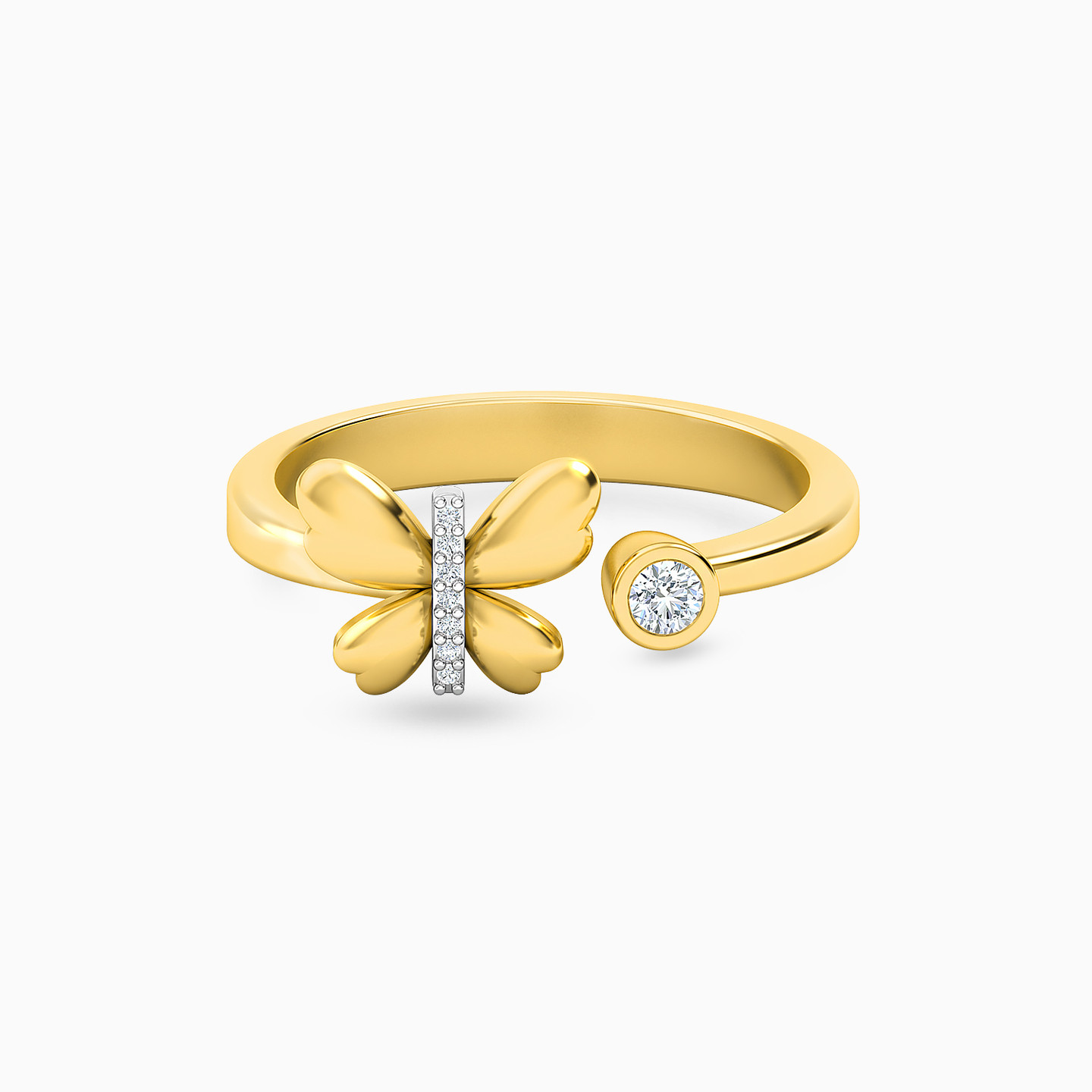 18K Gold Diamond Two-headed Ring