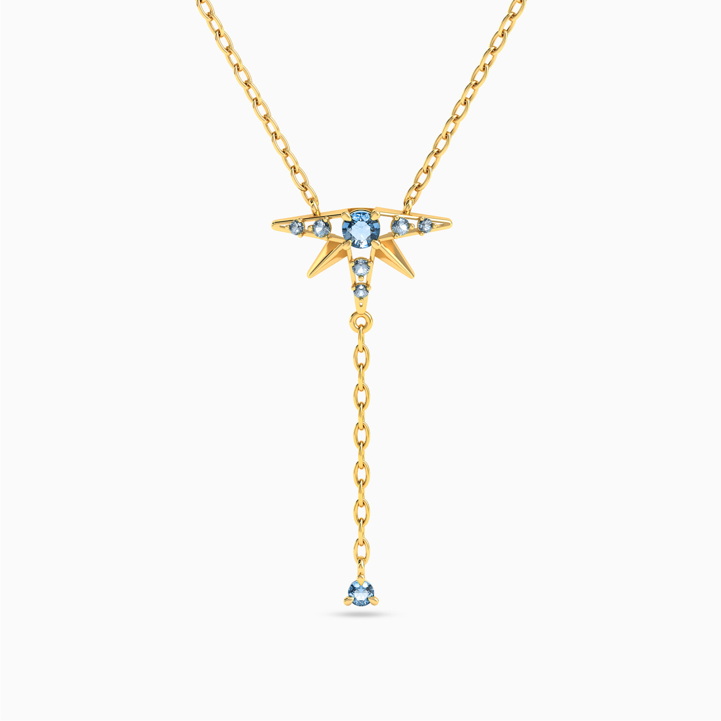 Star Colored Stones Necklace in 18K Gold Star Colored Stones Necklace in 18K Gold