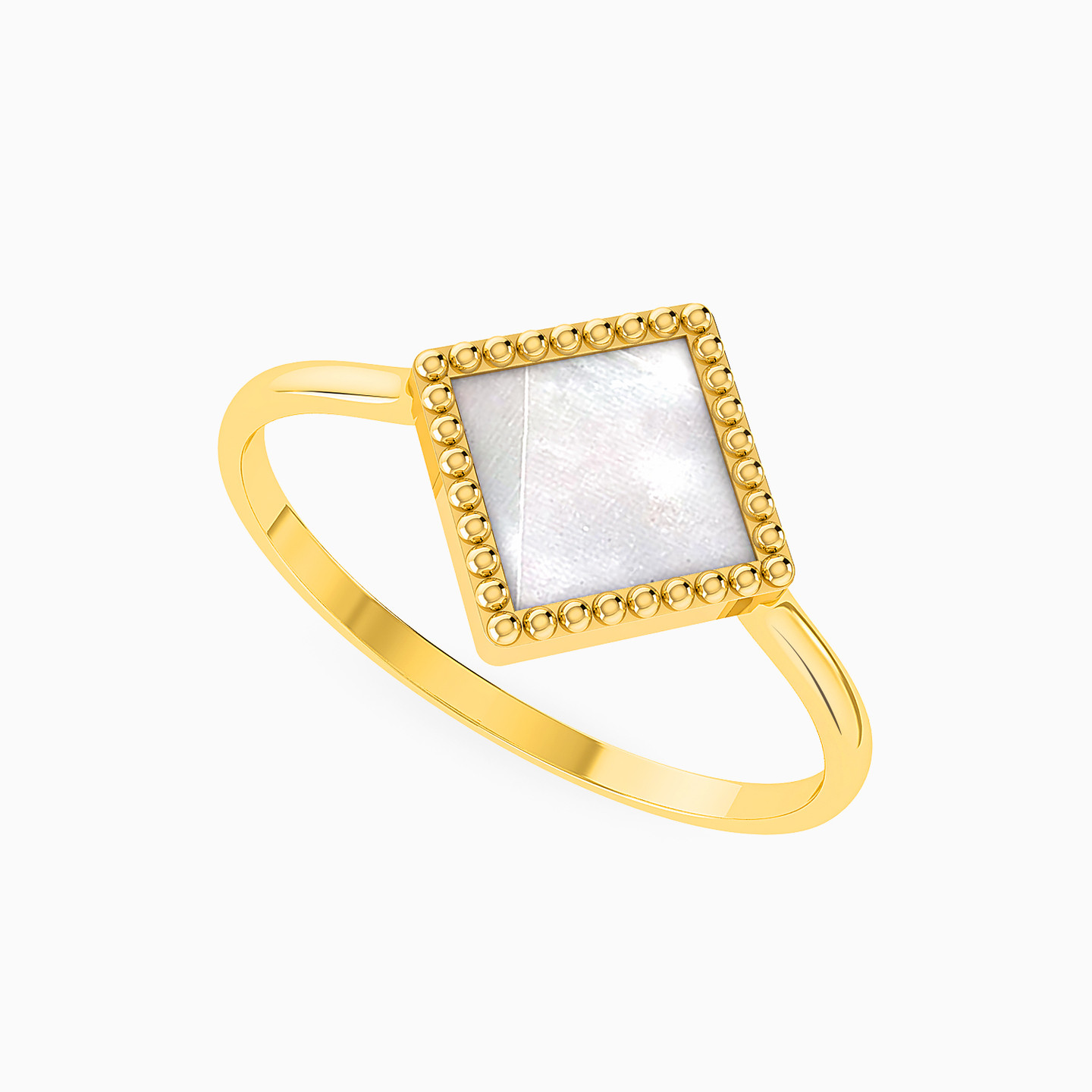 Square Pearls Ring in 18K Gold - 2 Square Pearls Ring in 18K Gold - 2