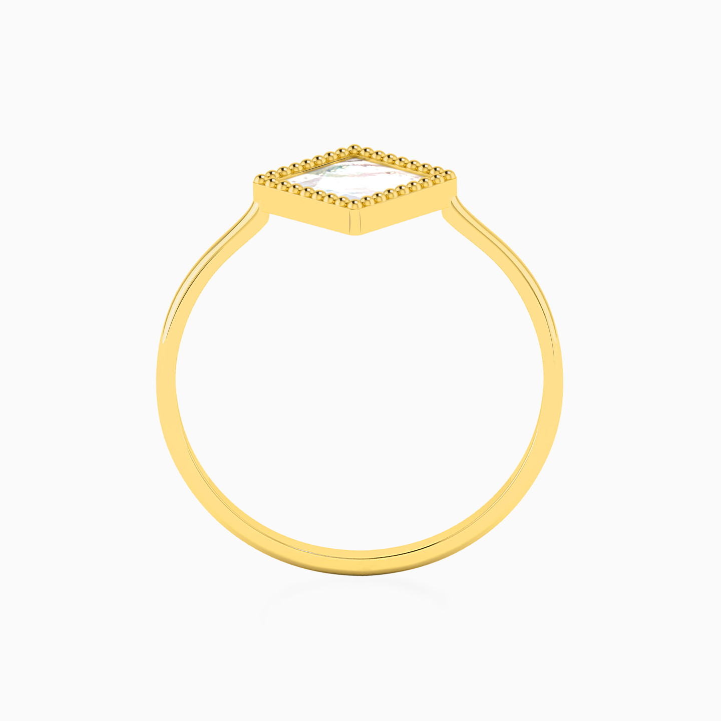 Square Pearls Ring in 18K Gold - 3 Square Pearls Ring in 18K Gold - 3