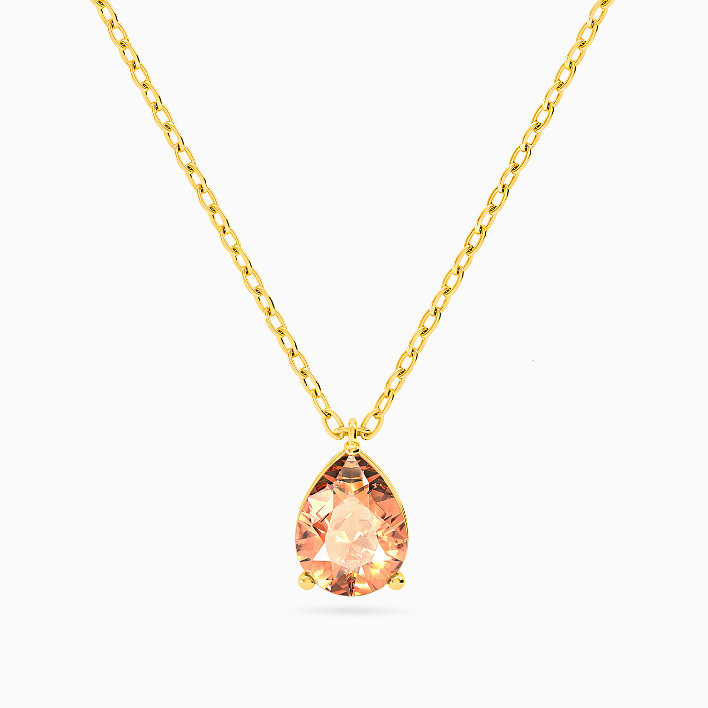 سلسلة ذهب شكل قطرة عيار 18 قيراط مزينة بالأحجار الملونة - 4 سلسلة ذهب شكل قطرة عيار 18 قيراط مزينة بالأحجار الملونة - 4